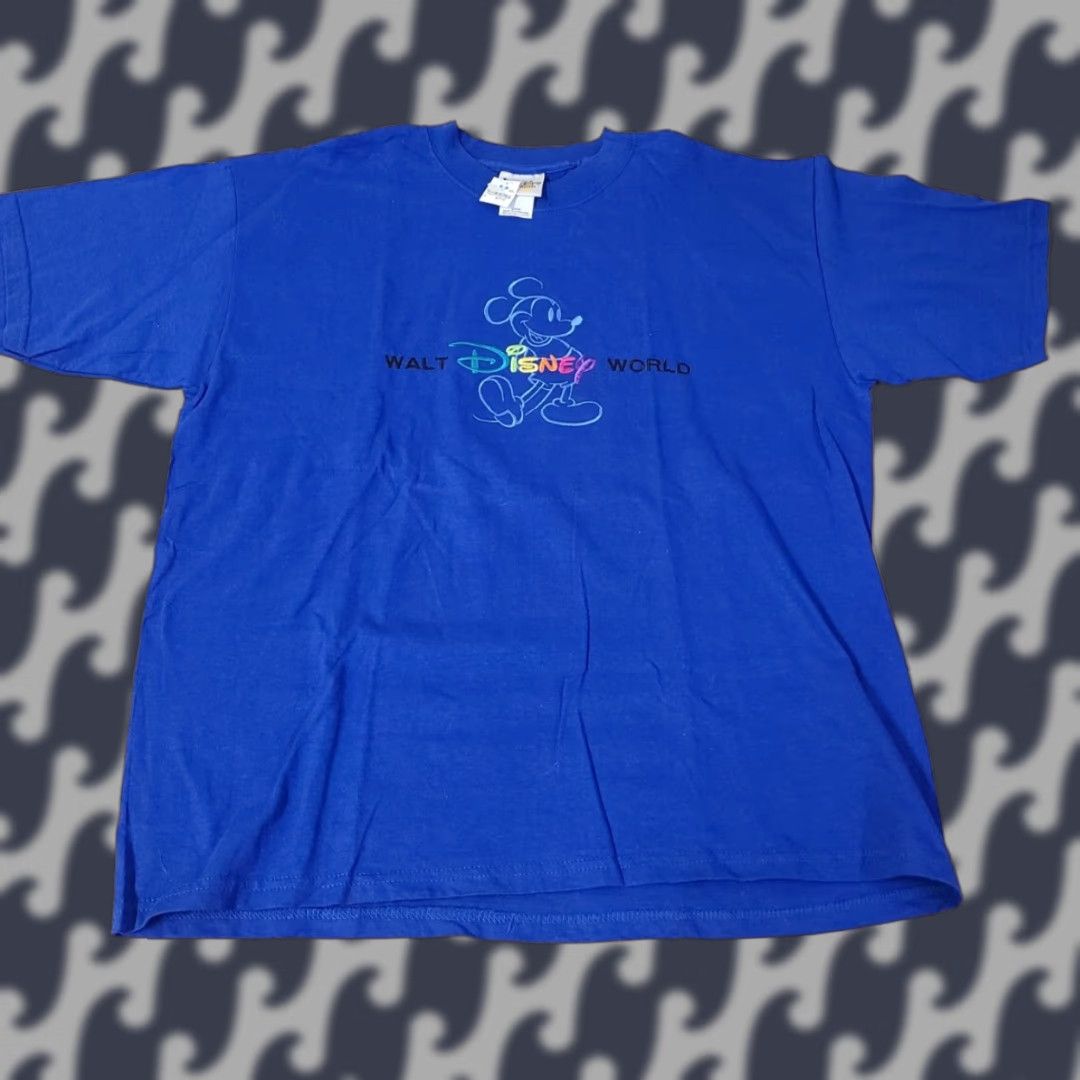 Disney Walt Disney World Tshirt Men’s Large Blue Mickey Mouse Graphic Y2K Vintage Size US L / EU 52-54 / 3 - 1 Thumbnail