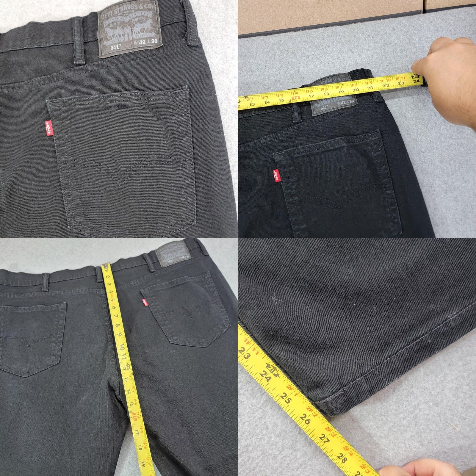 Levi's Levi's 541 Jeans Mens 42x30 Black Athletic Tapered Leg Dark Denim Pants Size US 42 / EU 58 - 8 Thumbnail