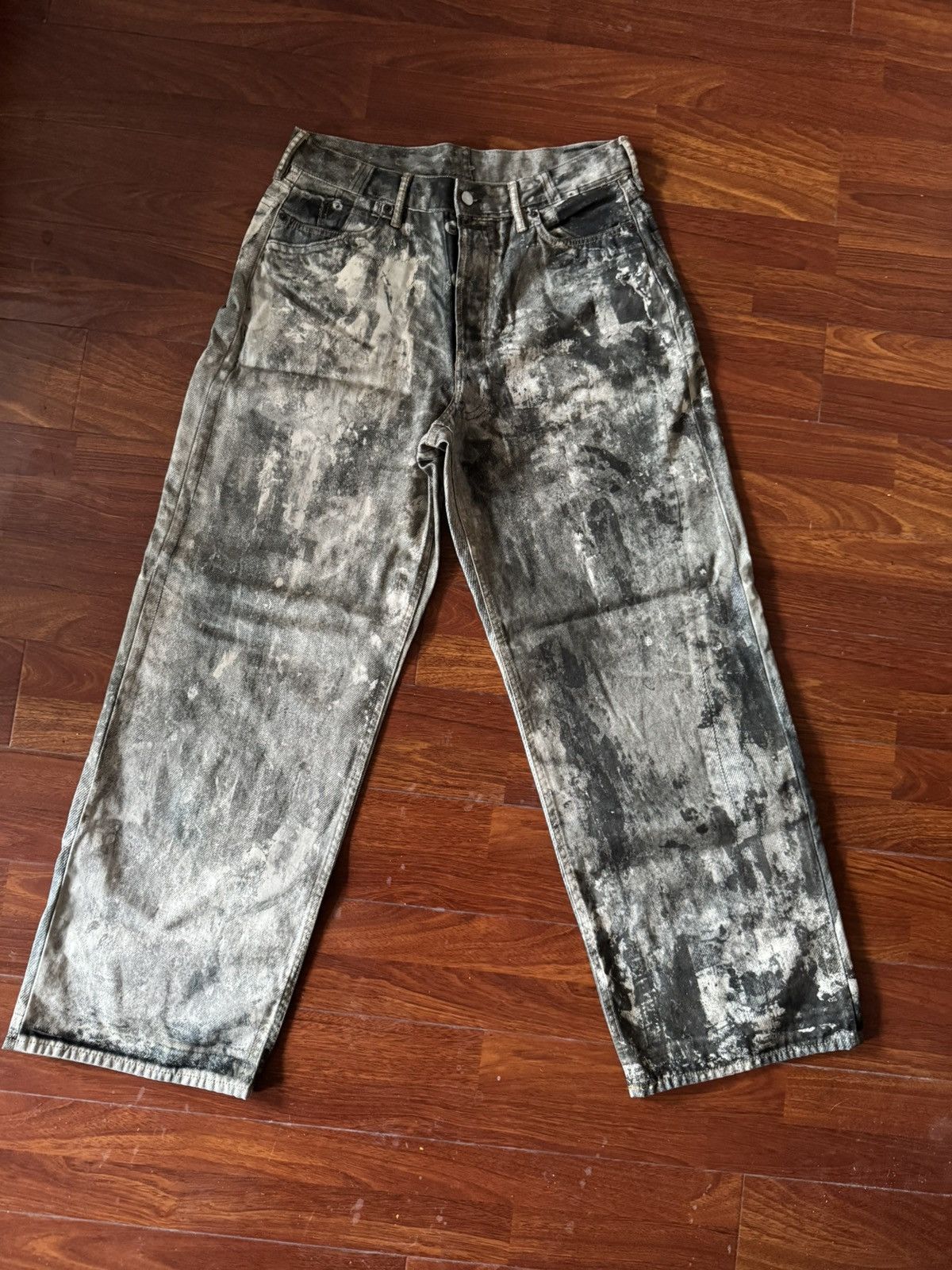 Acne Studios Acne Studios Cool Grey Trompe L’oeil Trousers Size US 34 / EU 50 - 1 Thumbnail