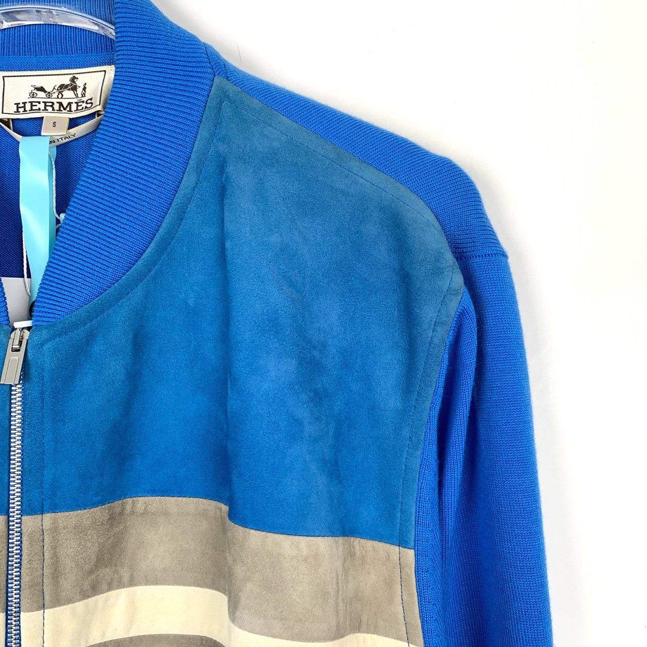 Hermes Hermès Suede/Blue Knit Zip Jacket Size US S / EU 44-46 / 1 - 3 Thumbnail