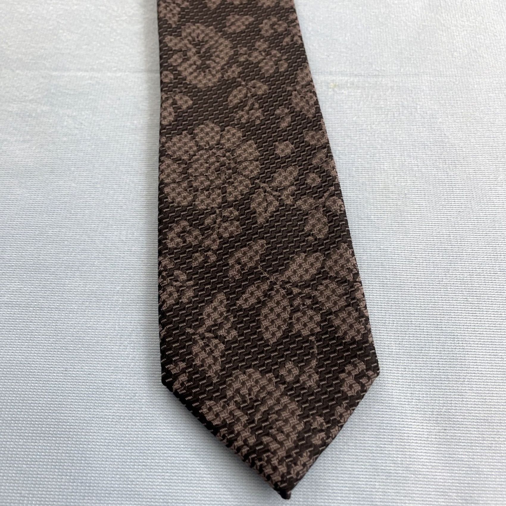 Vintage 14th Union Baroque Skinny Tie Black Silver Floral Metallic Cybergoth Club Necktie, Men, One Size, Wedding, Adjustable, Slim Tie, Size ONE SIZE - 5 Thumbnail
