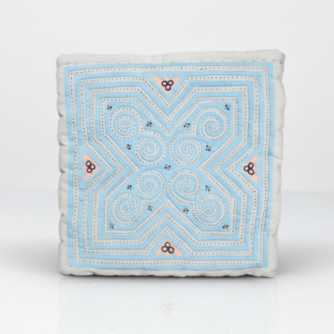 Handmade Zipper Pouch 7x7" Handmade Applique Embroidery Maze Handsewn Size ONE SIZE - 1 Thumbnail