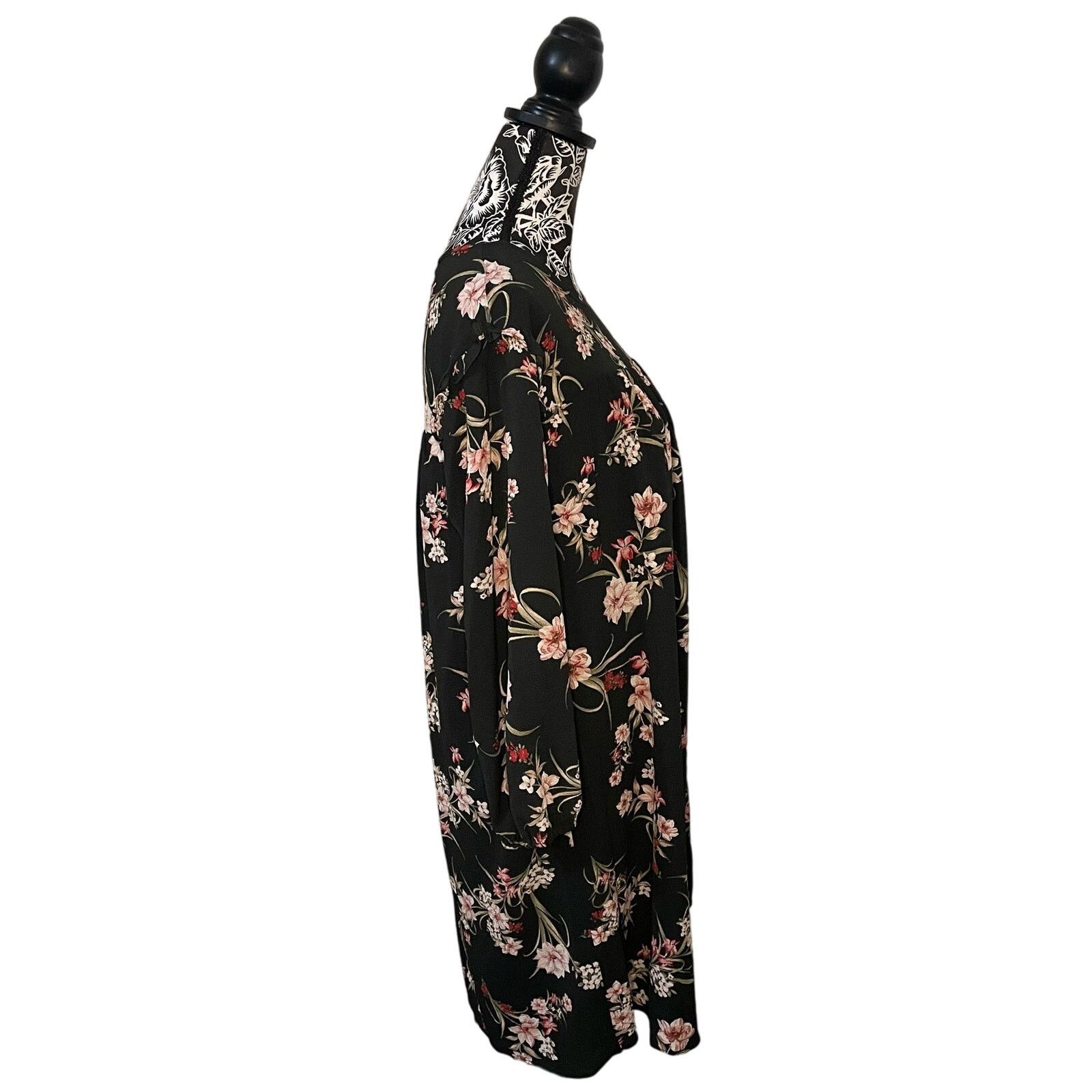 Other BCBGeneration Floral Smock Dress Lily Black Pink - Size 10 Size L / US 10 / IT 46 - 9 Thumbnail