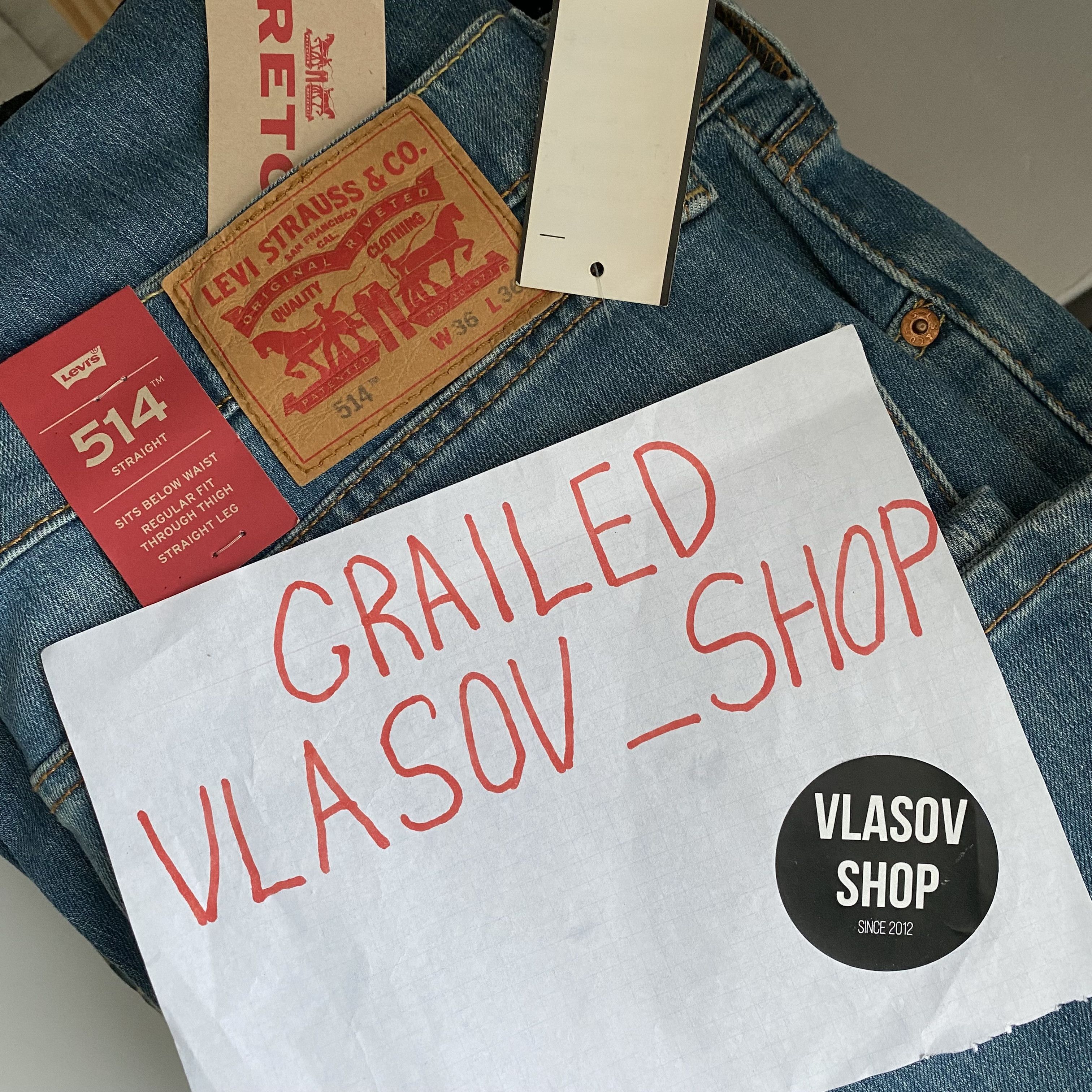 Levi's 👖 36x36 Vintage 00S Levi's Tall Red Tab Slim Jeans Denim Size US 36 / EU 52 - 3 Thumbnail
