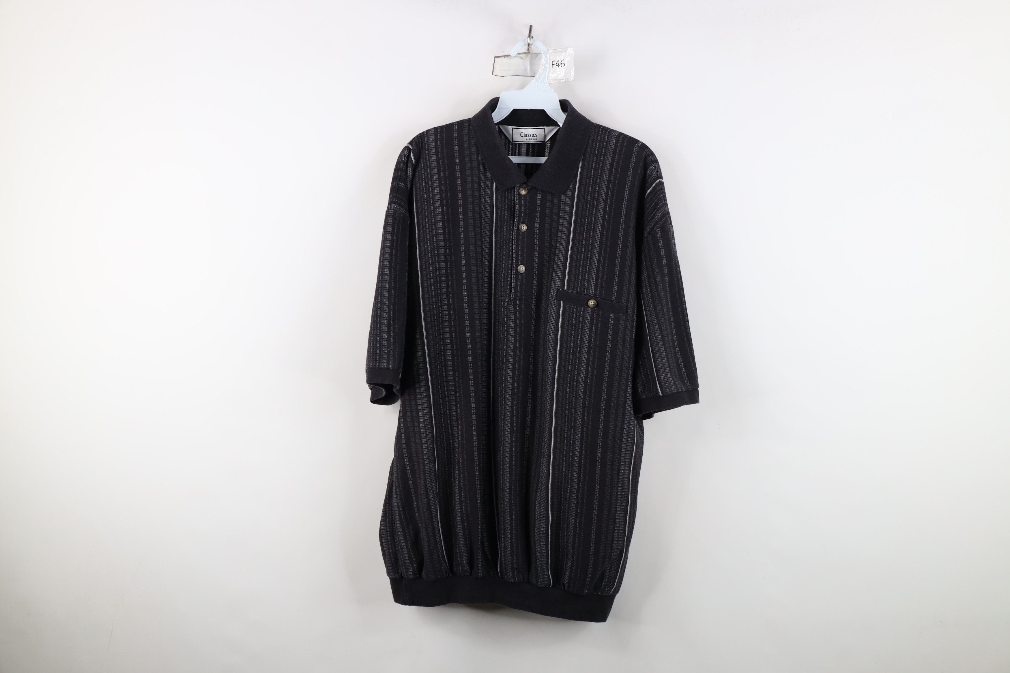 Vintage Vintage 90s Streetwear Collared Pullover Polo Shirt Black Size US XL / EU 56 / 4 - 1 Thumbnail