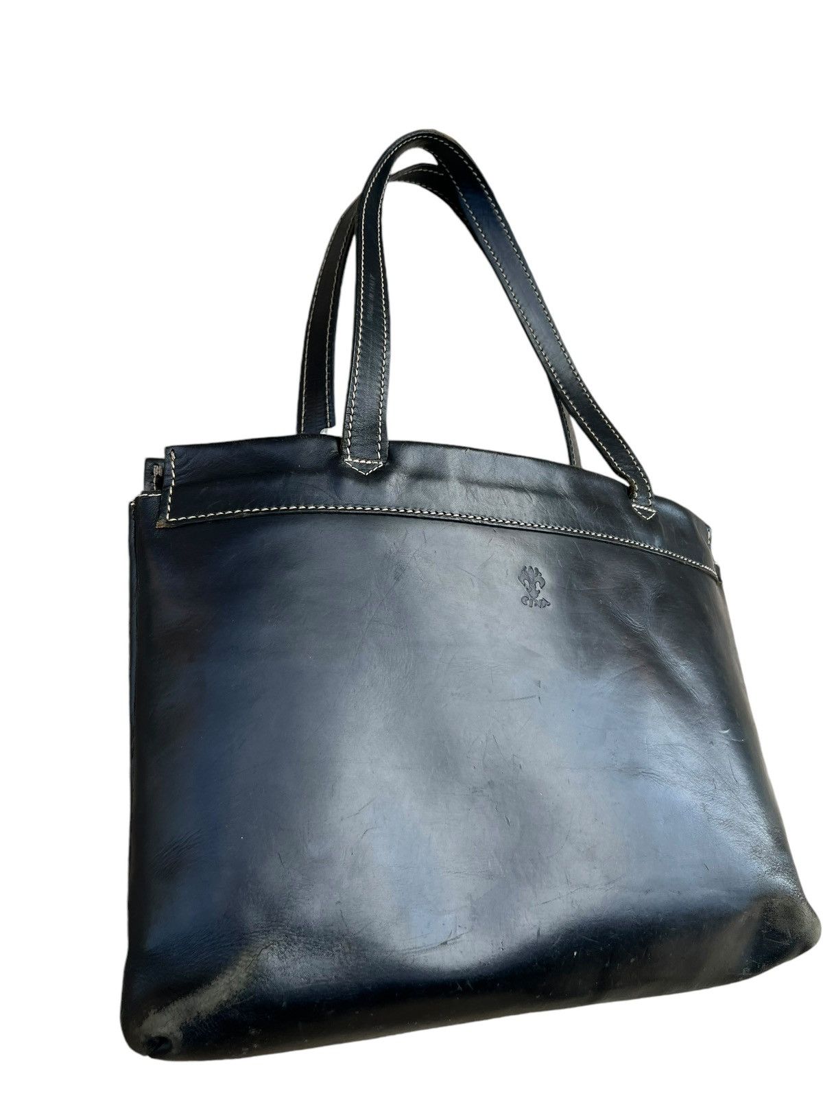 Leather CI-VA Distress Scratches Patina Leather Tote Bag Size ONE SIZE - 7 Thumbnail