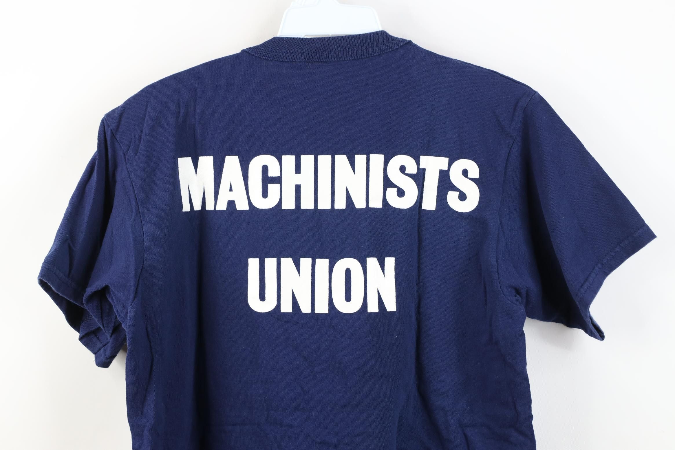Vintage Vintage 90s IAM Machinist Aerospace Union Pocket T-Shirt Size US M / EU 48-50 / 2 - 13 Thumbnail