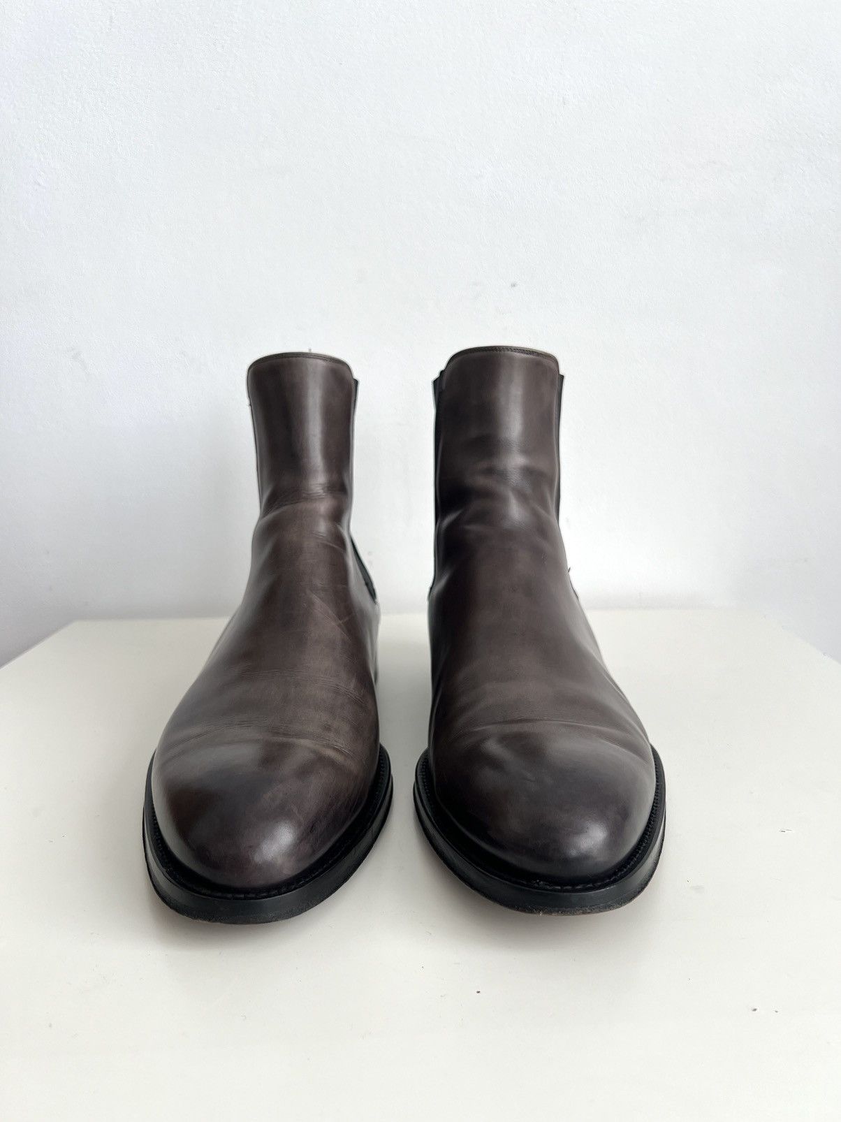 Berluti Luxury Magnanni Lonny Leather Chelsea Boots Grey Size US 11 / EU 44 - 18 Thumbnail
