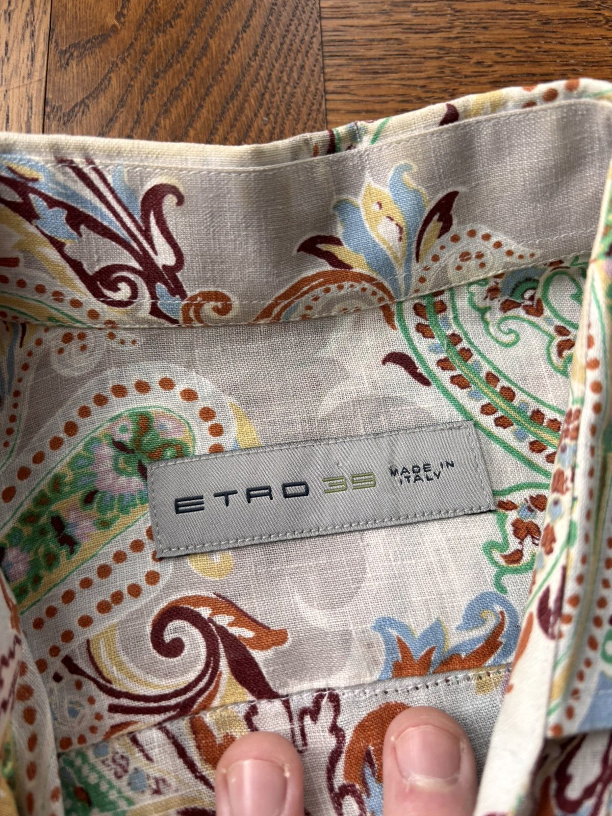 Designer × Etro Etro 35 Linen Button Up Dress Shirt Italy Paisely ETRO Italy Size US S / EU 44-46 / 1 - 3 Thumbnail