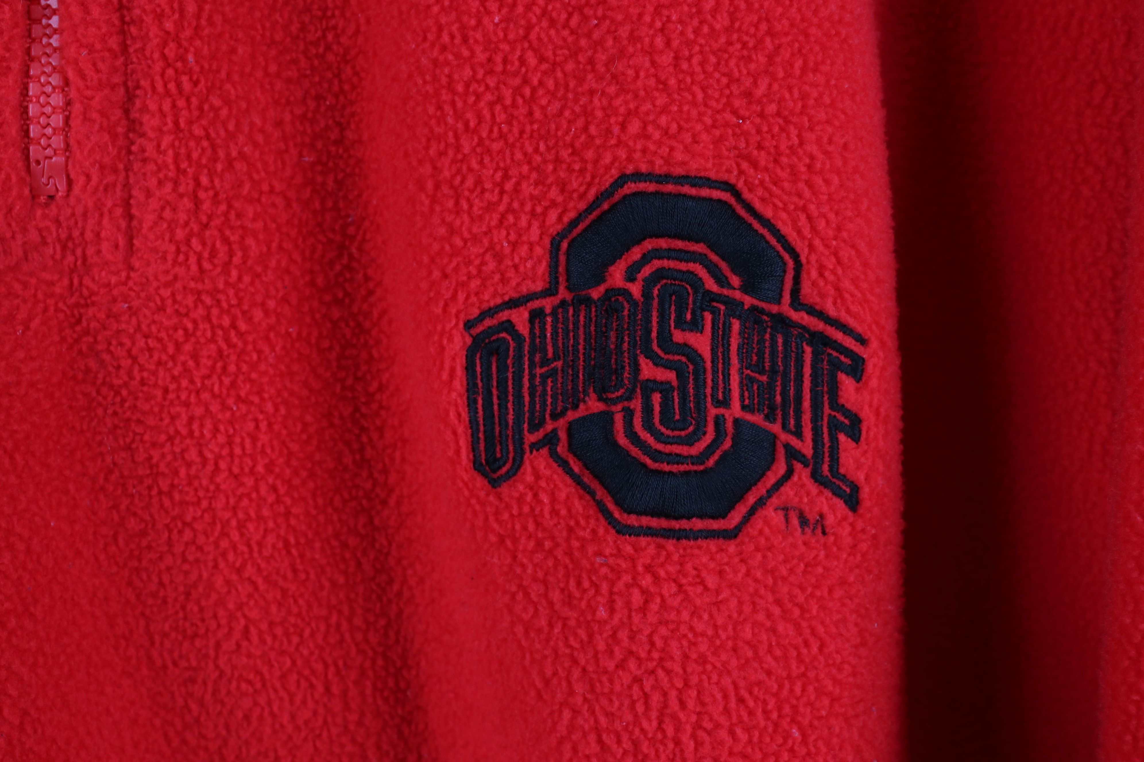 Vintage Vintage 90s Ohio State University Half Zip Fleece Sweater Size US L / EU 52-54 / 3 - 5 Thumbnail