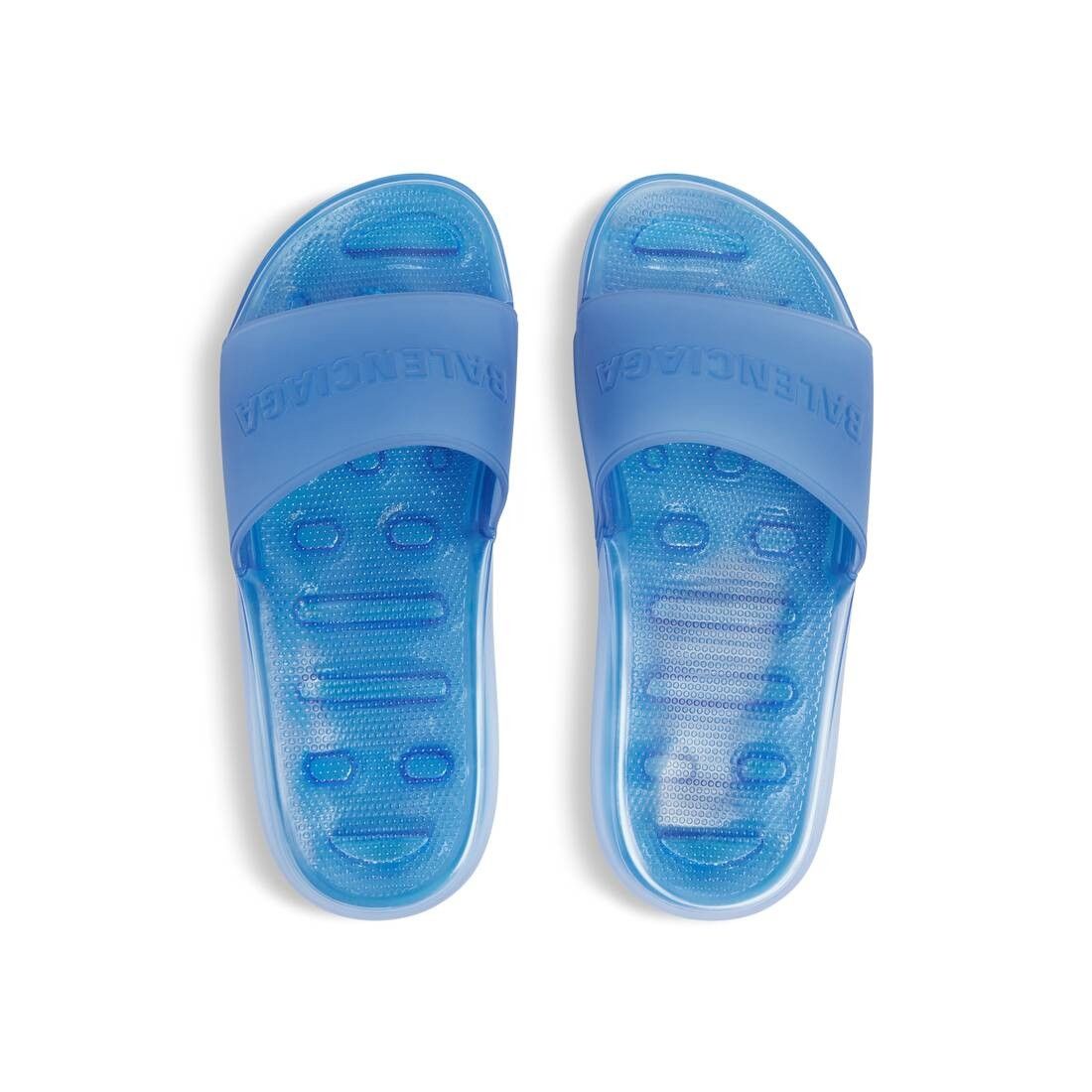 Balenciaga o1s1wg111125 Pool Transparent Slide Sandals in Blue Size US 9 / EU 42 - 9 Thumbnail