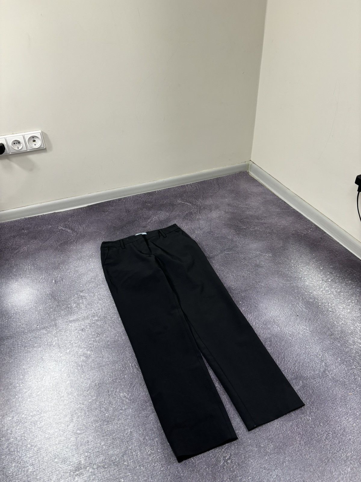 Prada Prada Women’s Black Tab Tailored Luxury Wool Blend Pants Size 28" / US 6 / IT 42 - 3 Thumbnail