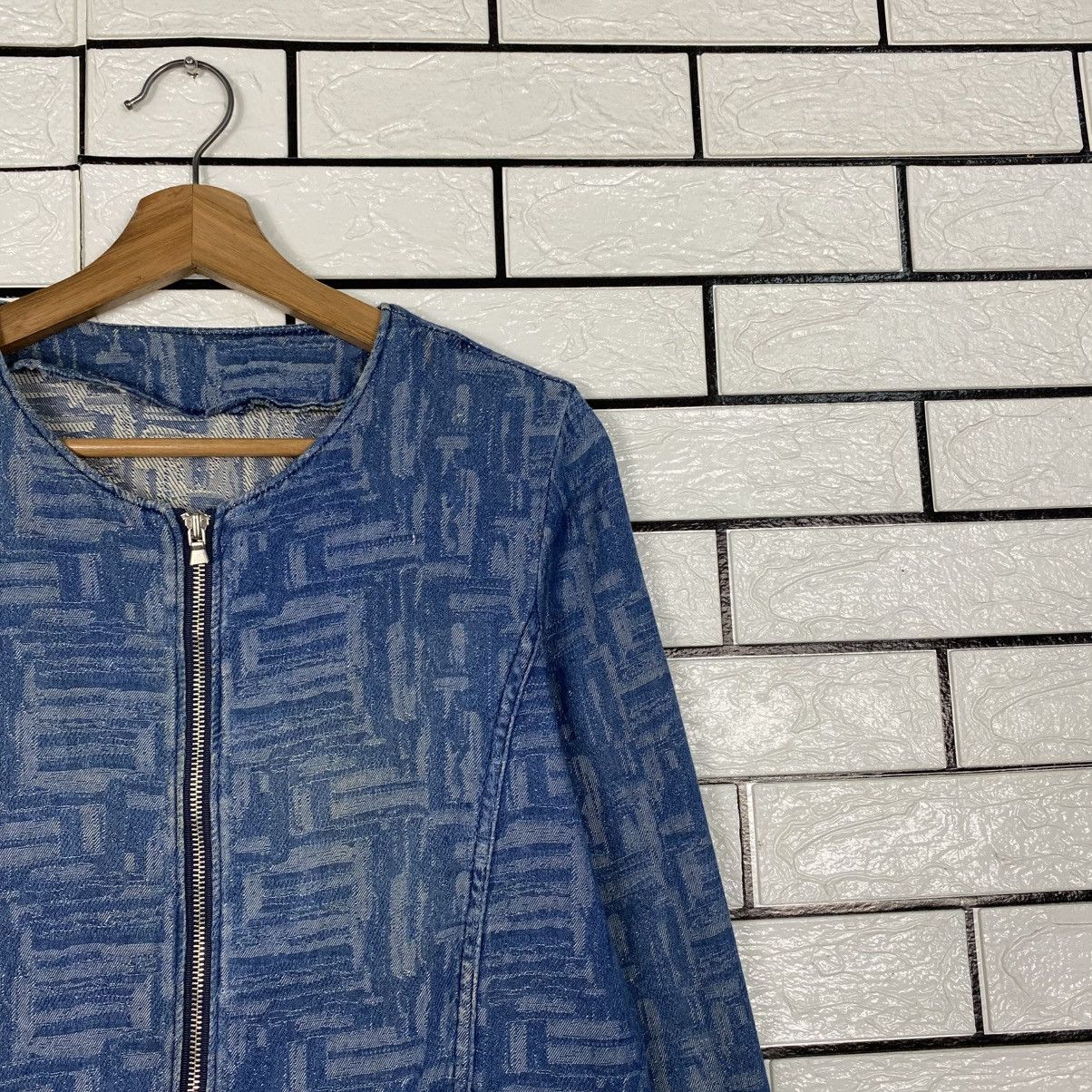 Japanese Brand Luchile Cropped Denim Zipper Jacket Biker Issey Miyake Size US M / EU 48-50 / 2 - 7 Thumbnail