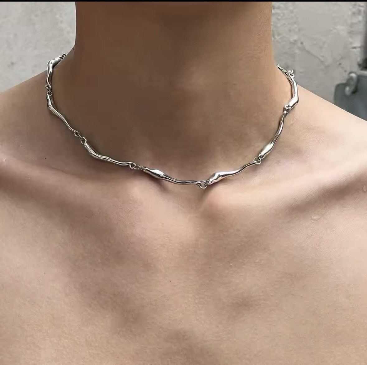 Other Unisex irregular wave shape chain necklace Size ONE SIZE - 2 Thumbnail