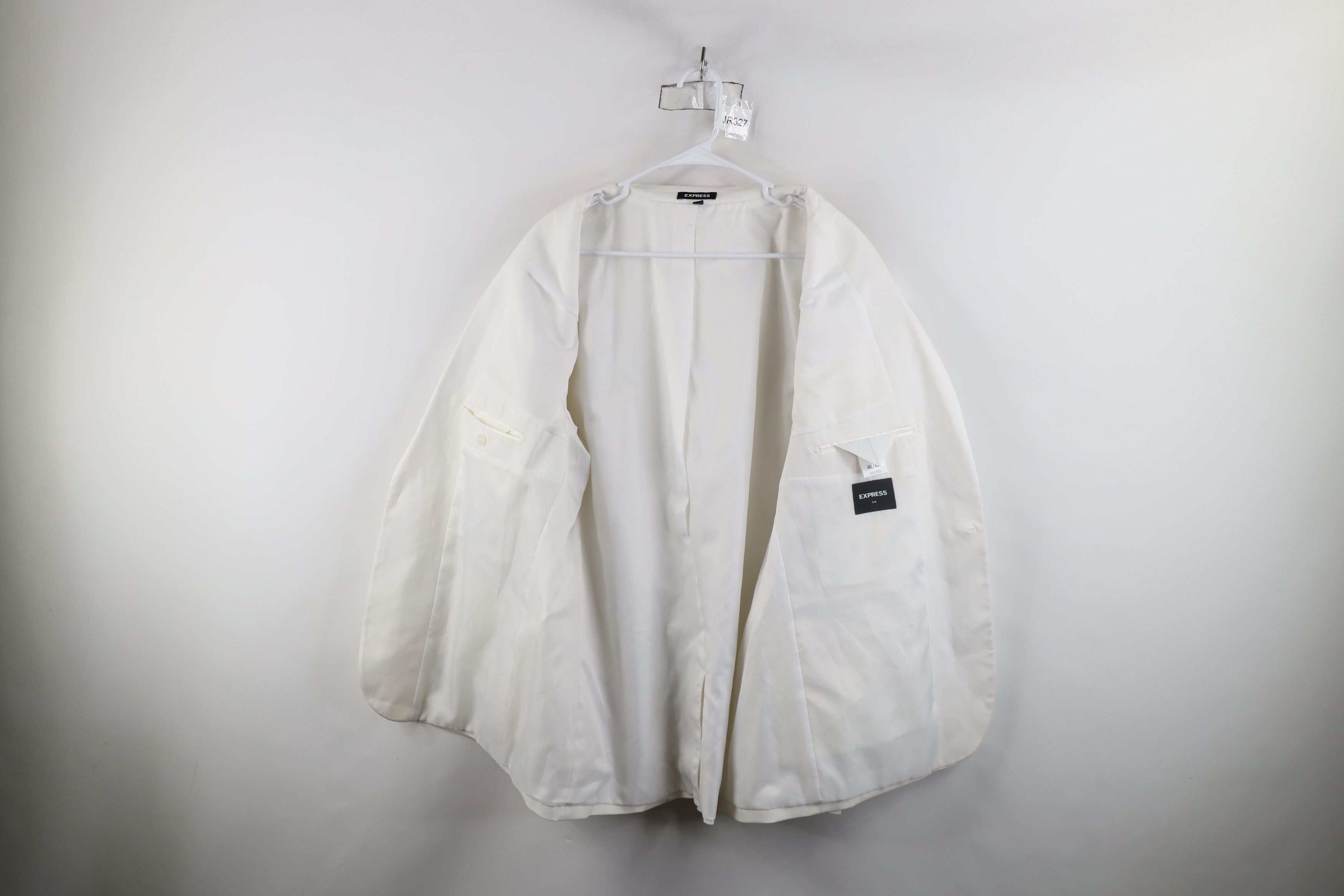 Express × Vintage Express One Button Wedding Tuxedo Suit Blazer Jacket White Size US XXL / EU 58 / 5 - 9 Thumbnail