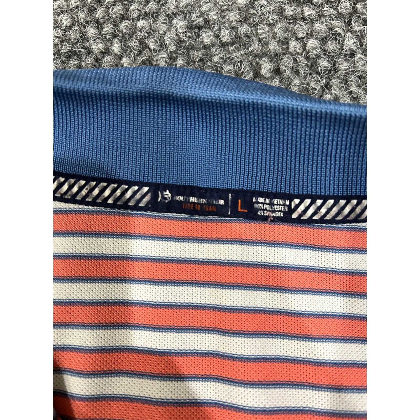 Southern Tide Southern Tide Polo Shirt Mens L Orange Striped Stretch Performance Golf Preppy Casual Short Sleeve Button Collar Logo Size US L / EU 52-54 / 3 - 3 Thumbnail