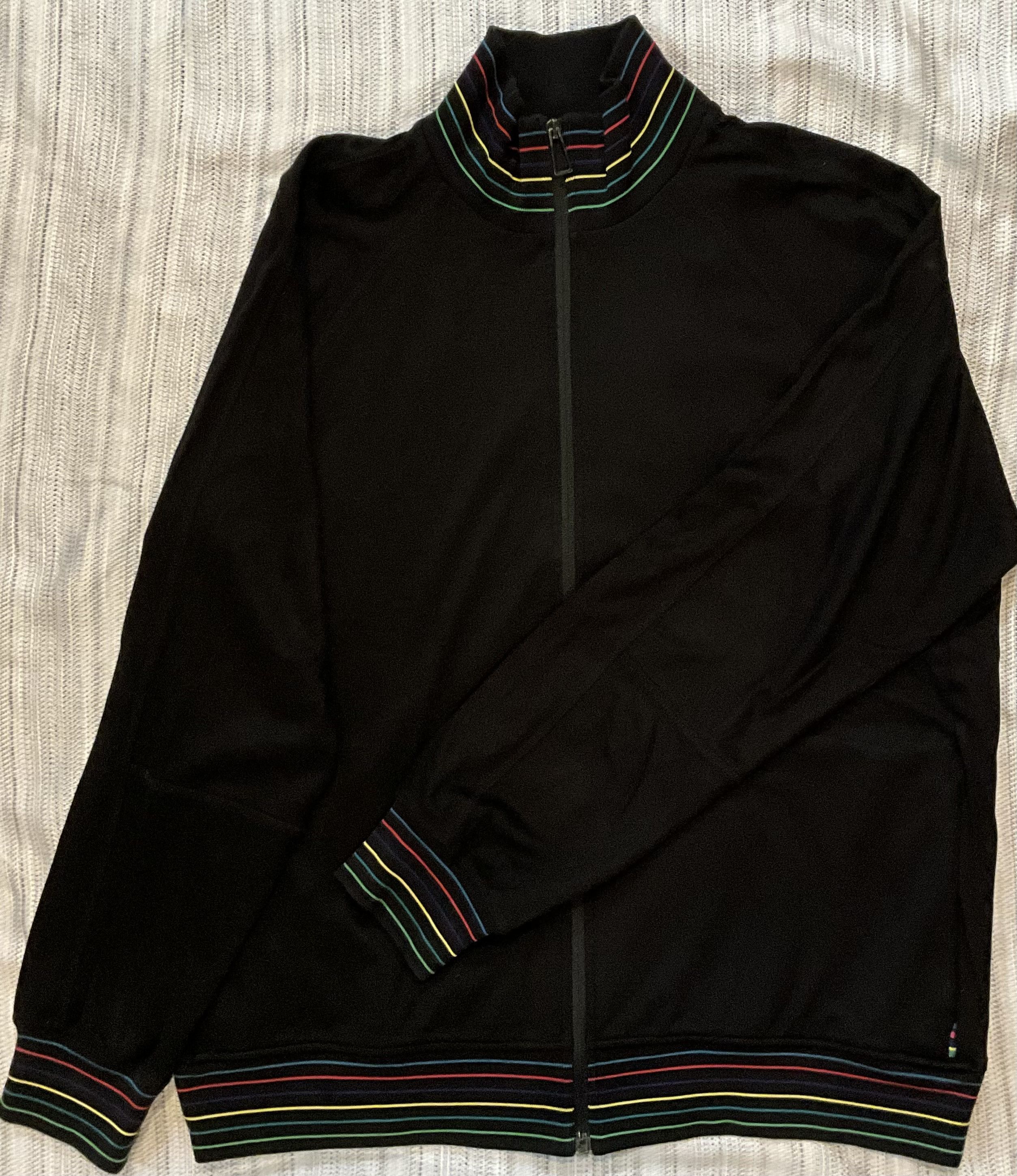 Paul Smith Paul Smith Black Artist Stripe Trim Zip Track Jacket Size US XL / EU 56 / 4 - 6 Thumbnail