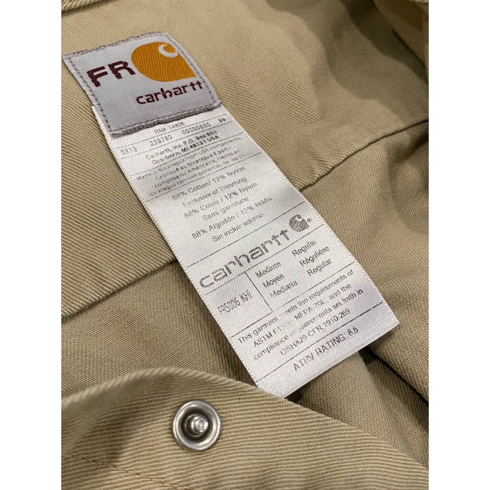 Carhartt Punk LA Anarchy Carhartt FR Flame Resistant Metal Khaki sz M Size US M / EU 48-50 / 2 - 7 Thumbnail