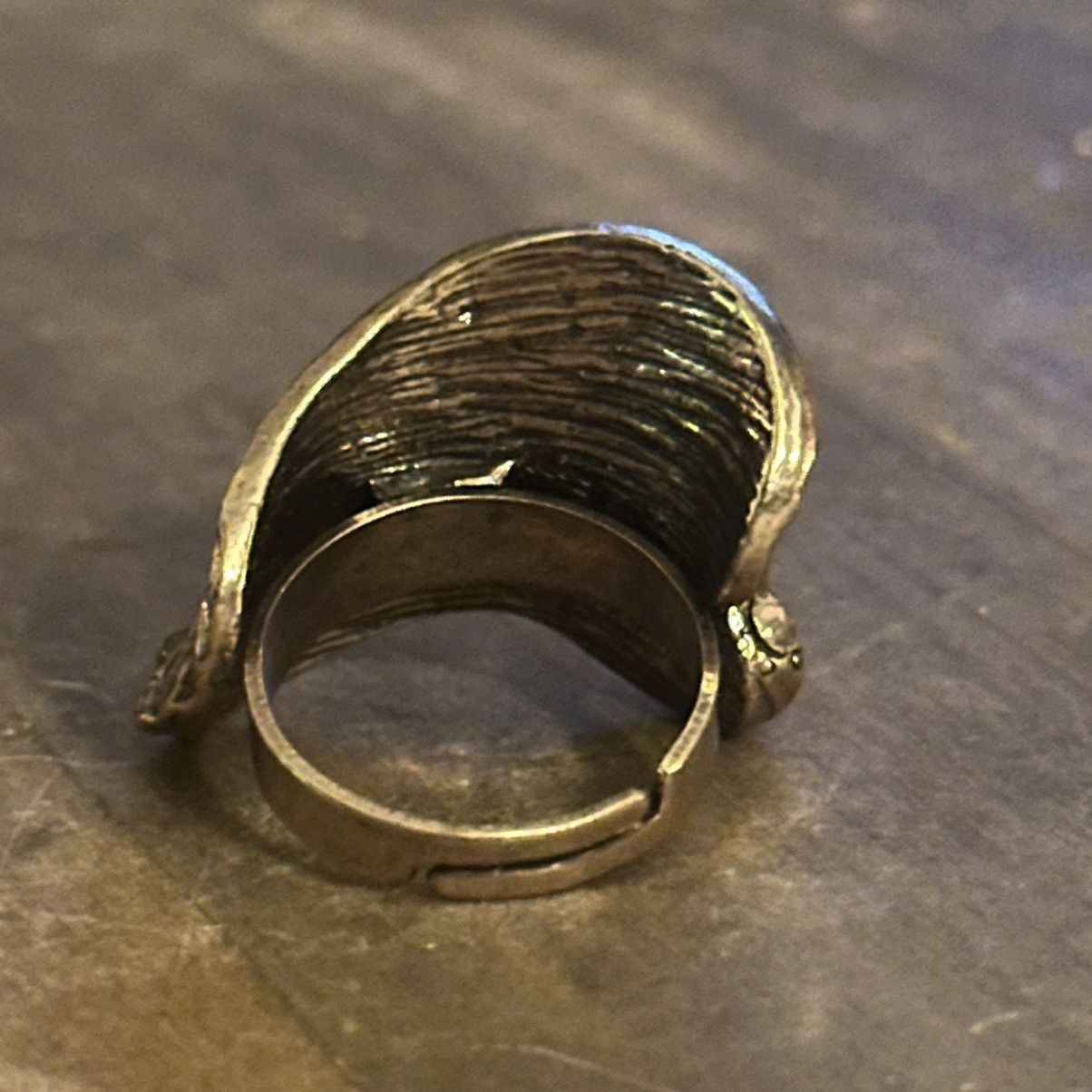 Vintage Vintage bronze tone hammered rhinestone wrap ring Size ONE SIZE - 6 Thumbnail