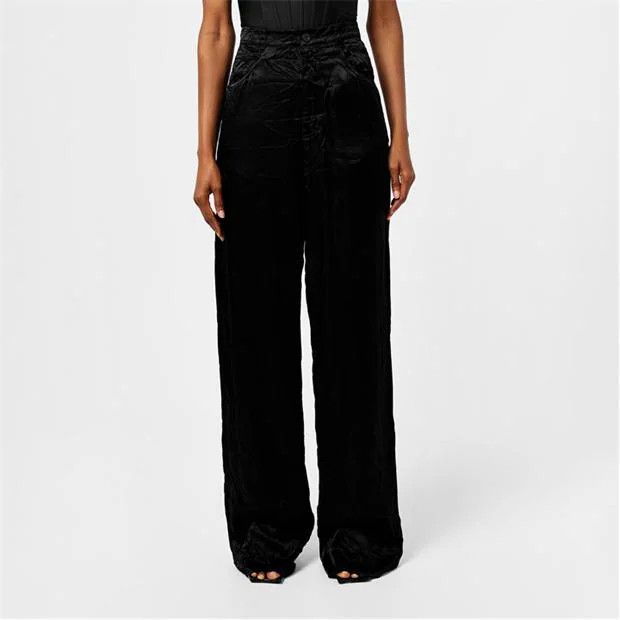 Balenciaga o1g2r1mq0924 Crinkled Satin Pants in Black Size 25" / US 0 / IT 36 - 3 Thumbnail