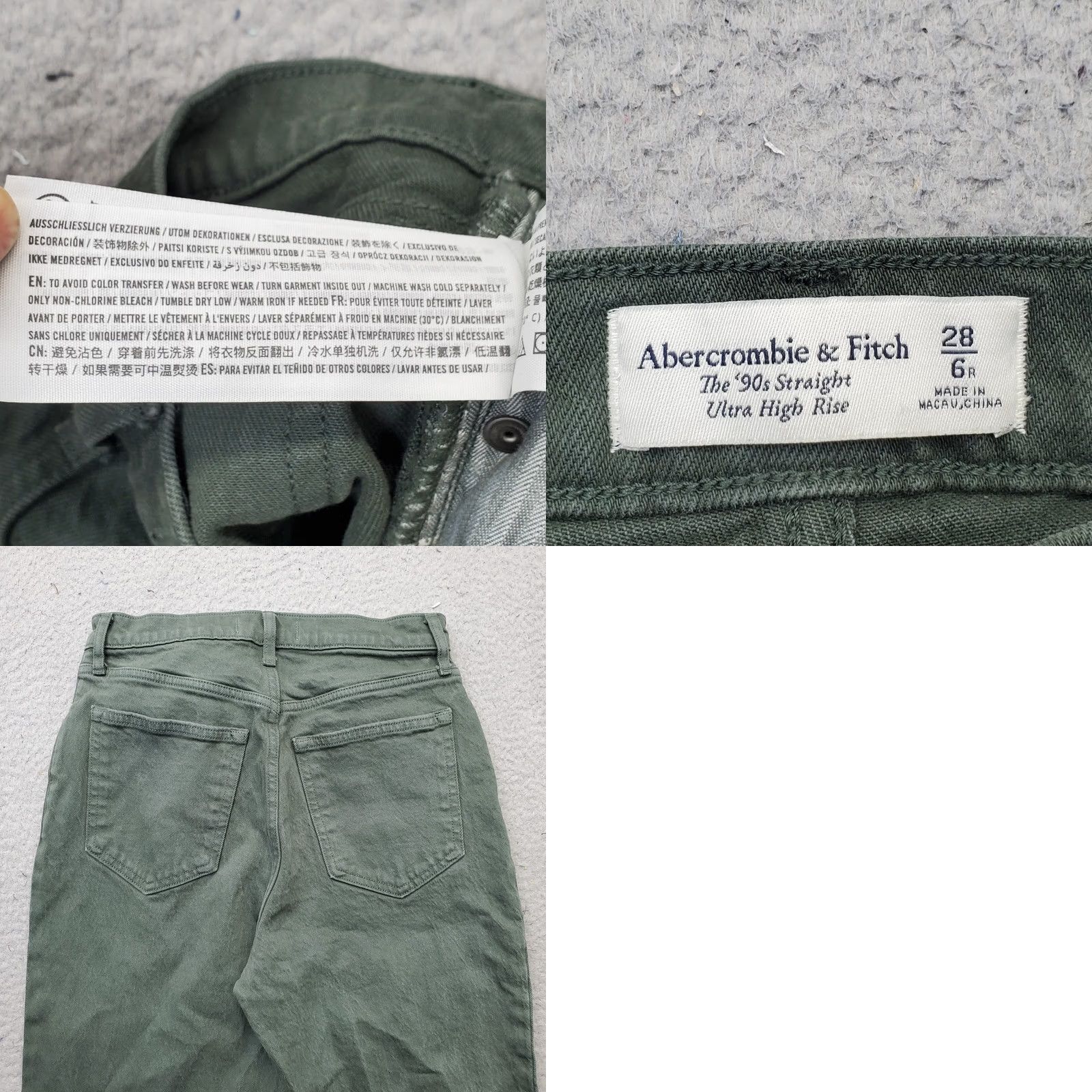 Abercrombie & Fitch Abercrombie & Fitch The 90s Straight Jeans Womens 6R Green Denim Ultra High Rise Jeans Womens 6 Green 90s Vintage? Size 28" / US 6 / IT 42 - 8 Thumbnail