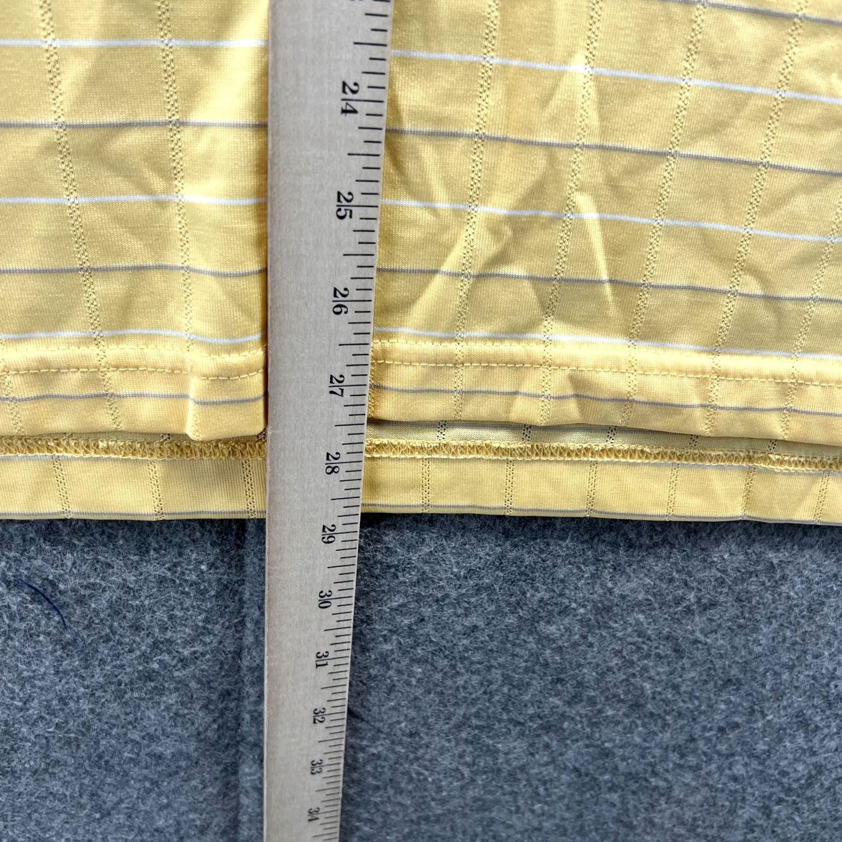Izod IZOD Polo Shirt Mens L Yellow Striped 40 in Chest Short Sleeve Button Collared Golf Preppy Activewear Casual Size US L / EU 52-54 / 3 - 4 Thumbnail