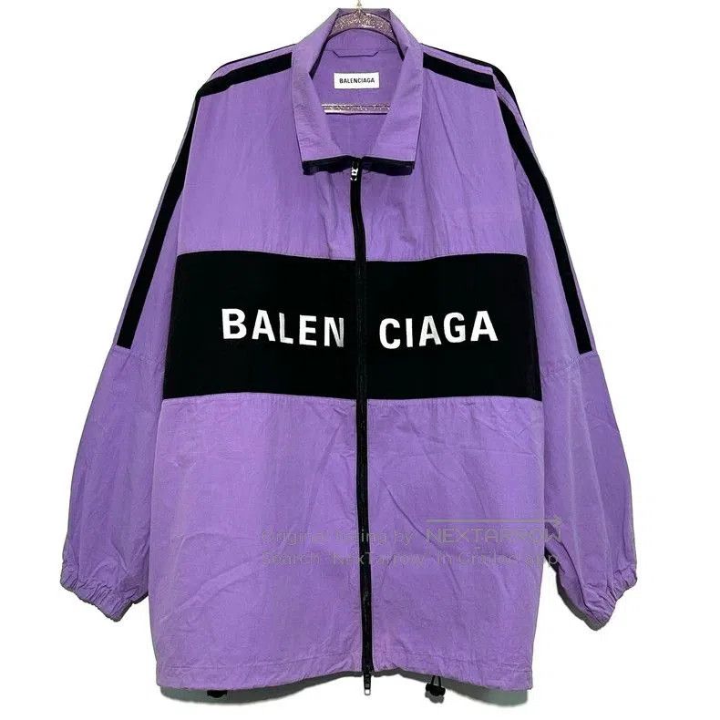 Balenciaga Balenciaga Purple Logo Windbreaker Jacket. Size US S / EU 44-46 / 1 - 1 Thumbnail