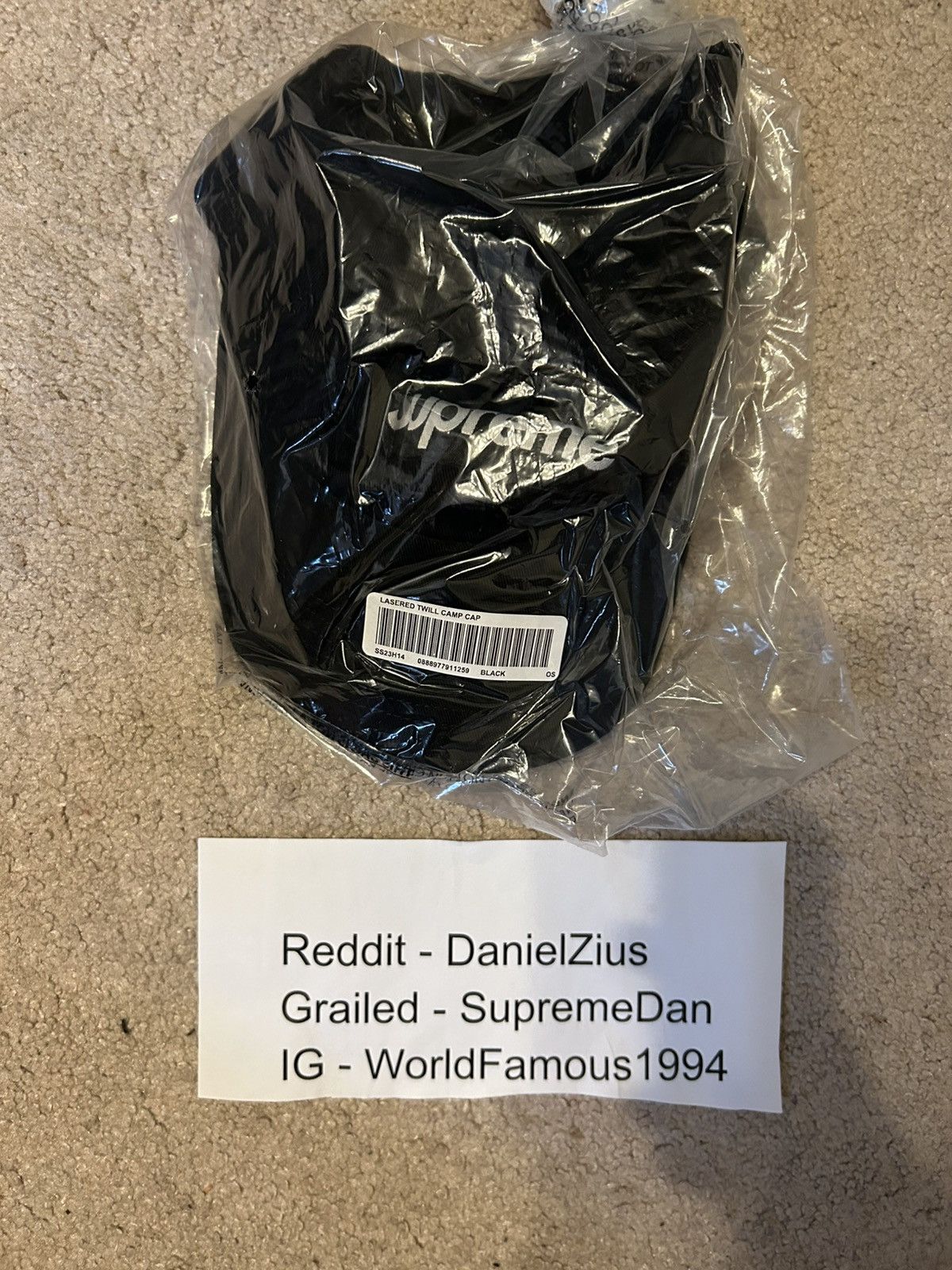 Supreme Supreme Lasered Twill Camp Cap 'Black' Size ONE SIZE - 3 Thumbnail