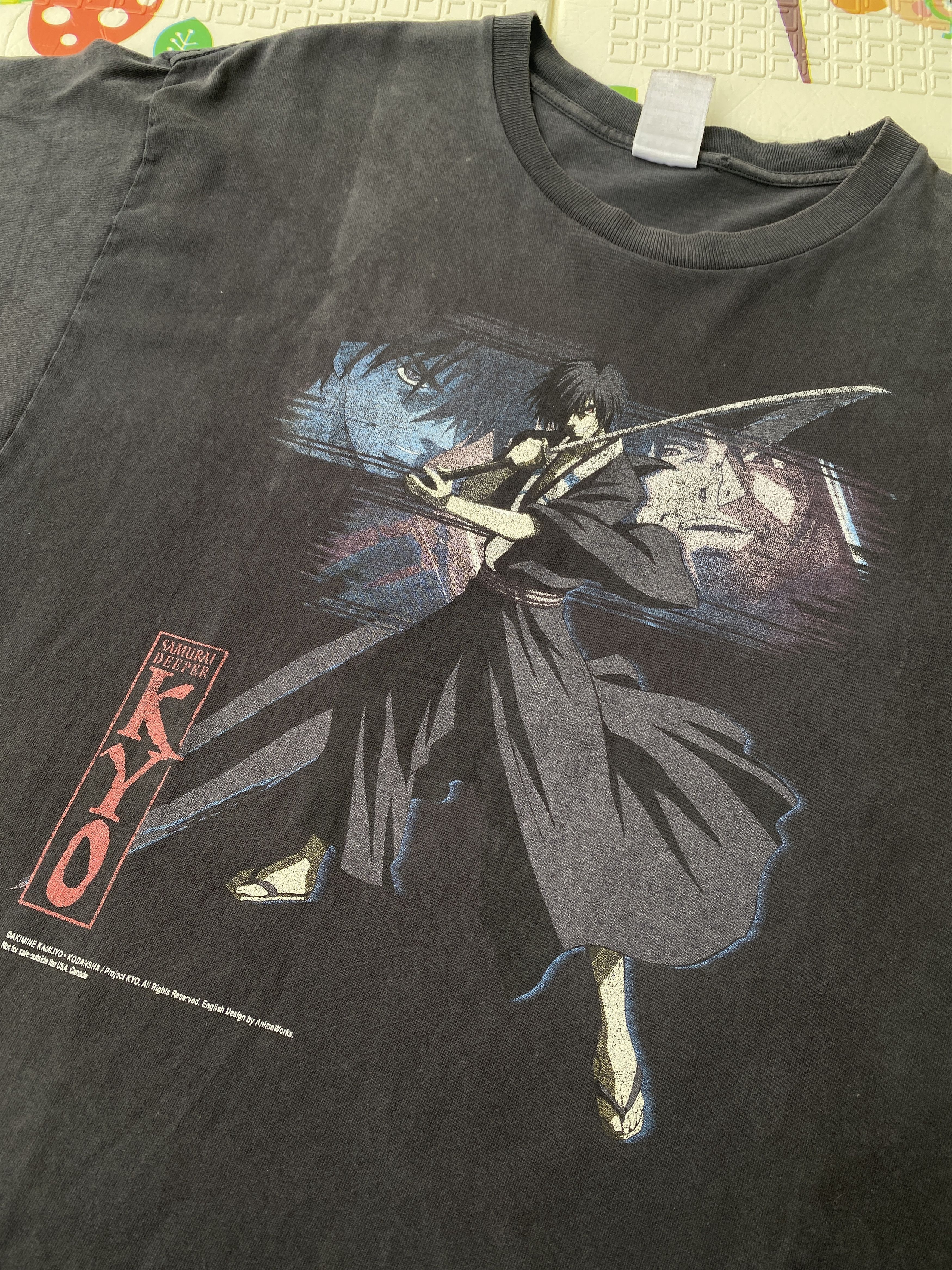 Anime Vintage 2000 Samurai Deeper Kyo Anime Distressed Graphic Tee Size US XL / EU 56 / 4 - 2 Thumbnail