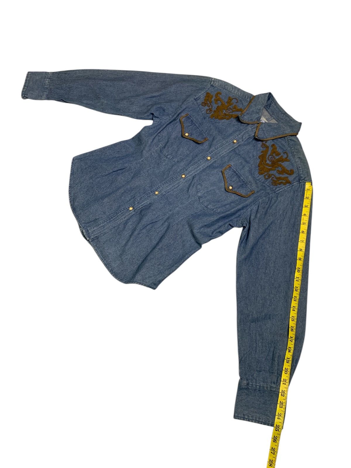 Cambridge Satchel Company Rare Design Cambridge Dry Goods Company Denim Western Shirt Size M / US 6-8 / IT 42-44 - 9 Thumbnail