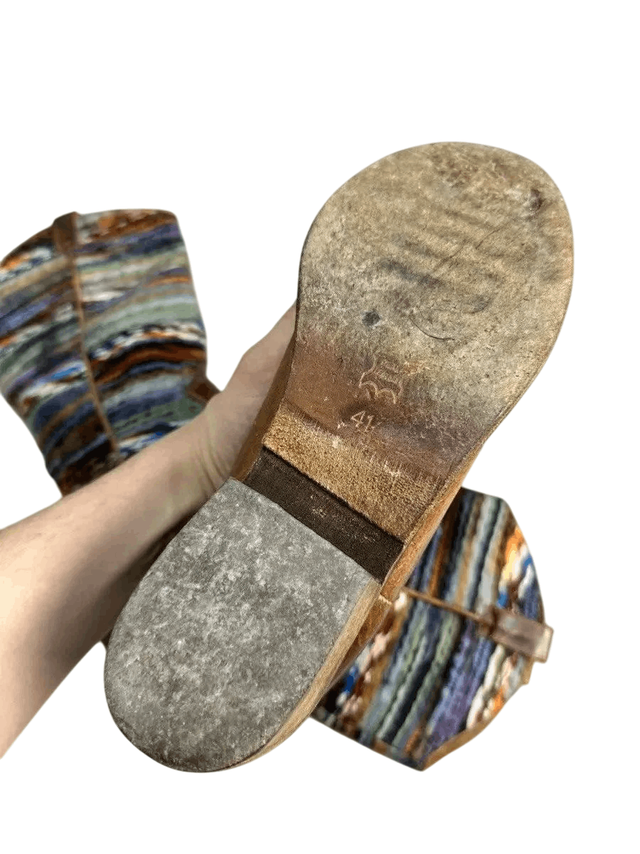 Western Rise Vintage Leather Missoni style Cowboy Boots Western shoes Size US 8 / EU 41 - 11 Thumbnail