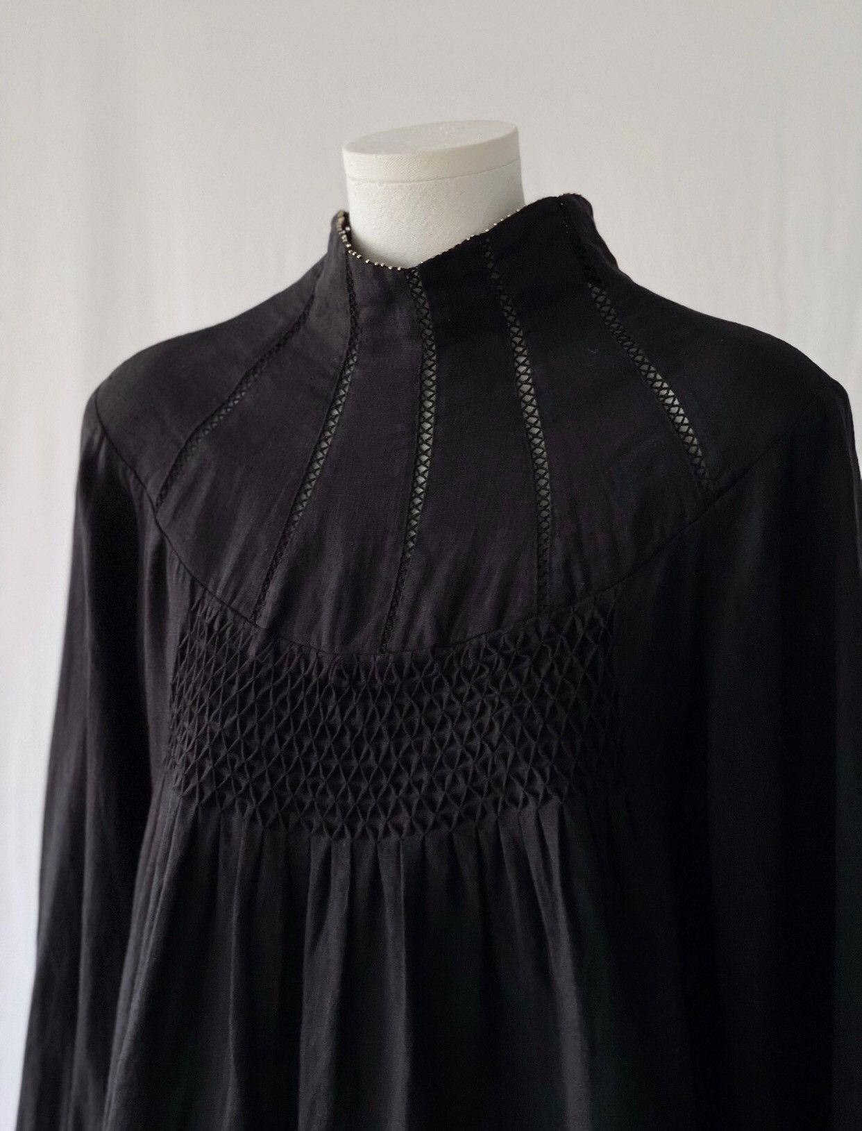 Kapital KAPITAL Hirata Kazuhiro Black Stand up Pure Linen Doll Shirt Size US XS / EU 42 / 0 - 3 Thumbnail
