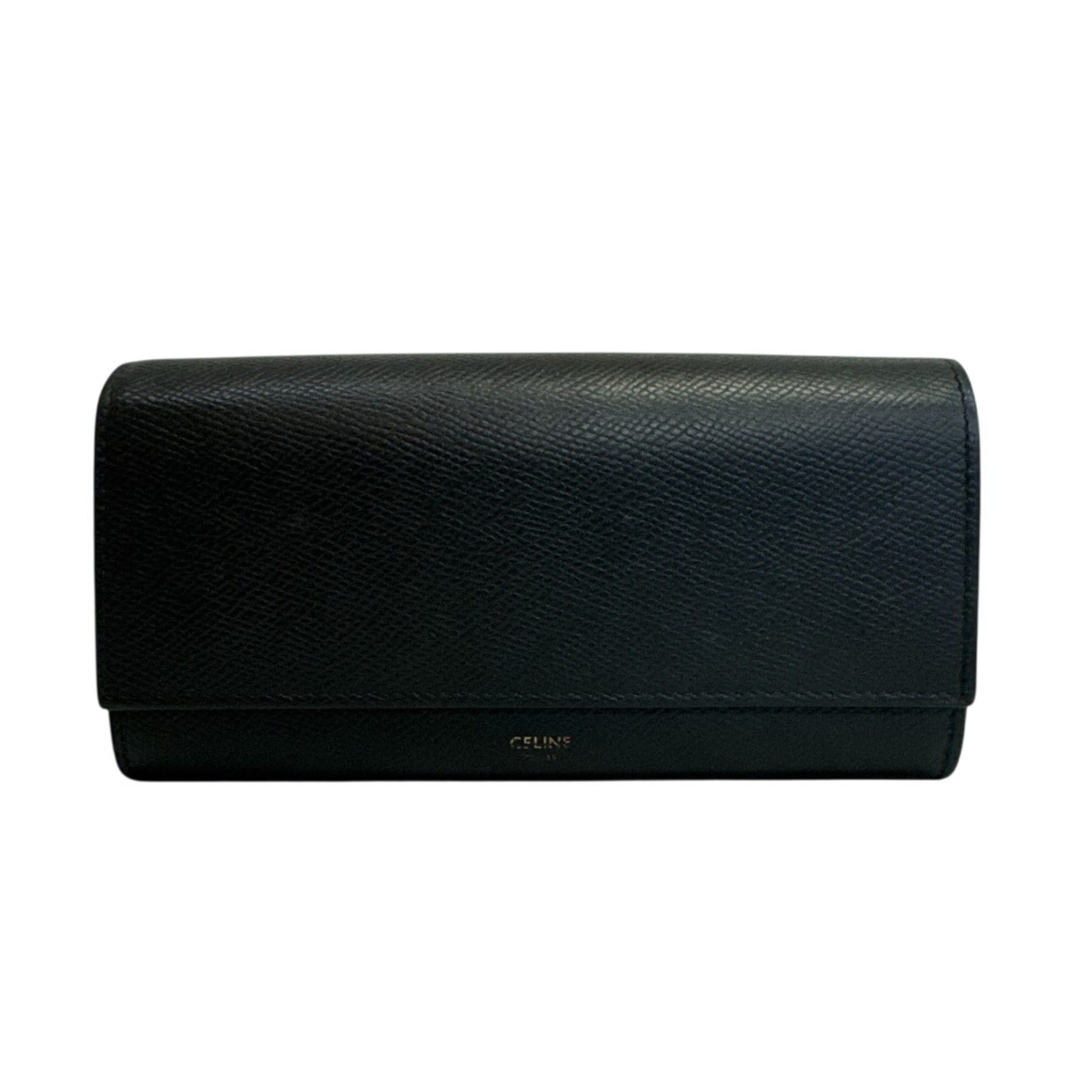 Celine Celine Large Flap Wallet Long Black Size ONE SIZE - 1 Thumbnail