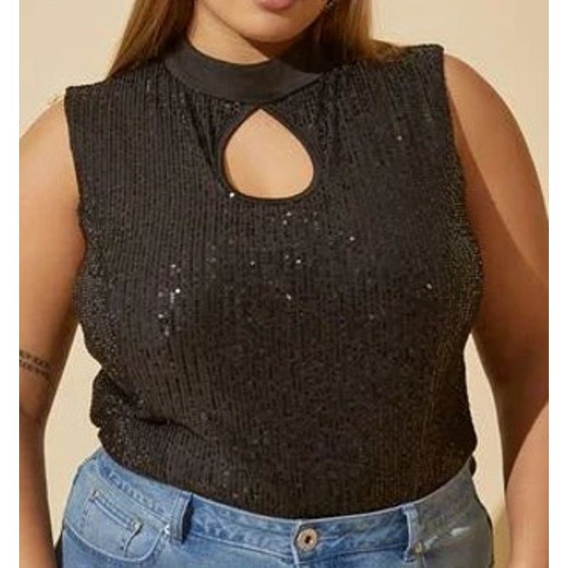 Other PLUS Size 30/32W | Sleeveless Sequined Bodysuit Size 4XL / US 24-26 - 1 Thumbnail