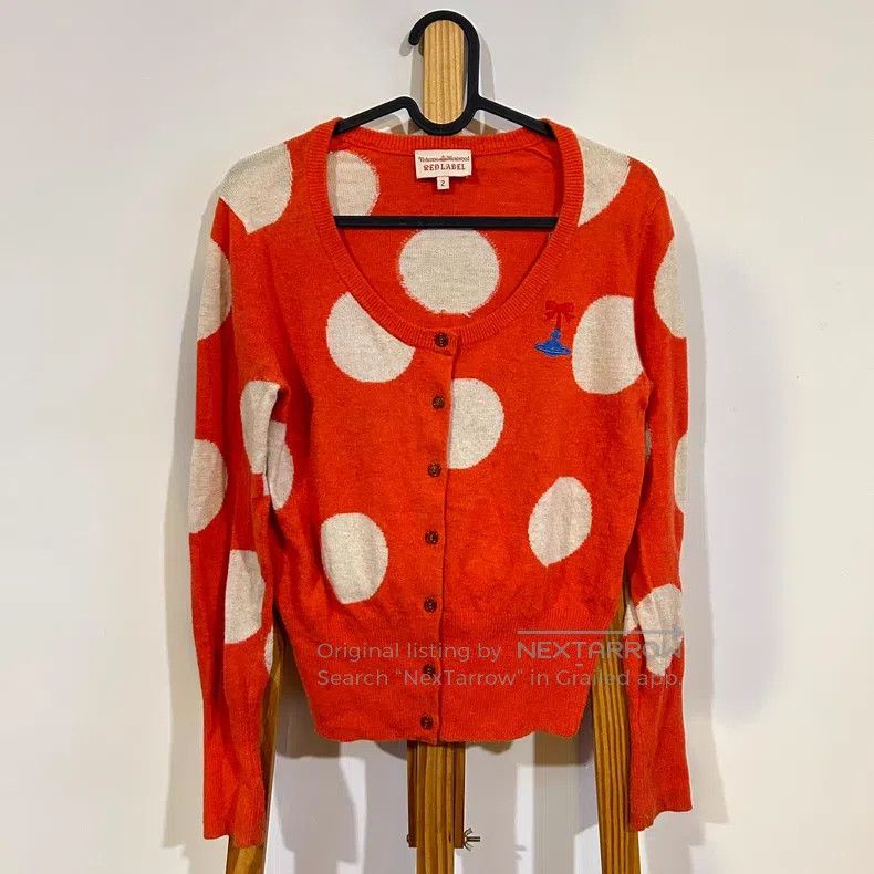 Vivienne Westwood Vivienne Westwood Red polka dot knit cardigan, vintage Size M / US 6-8 / IT 42-44 - 2 Thumbnail