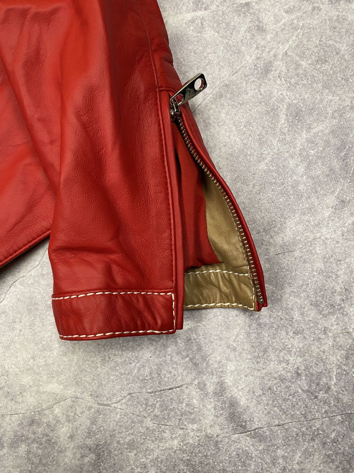 Emporio Armani Emporio Armani Red Lambskin Leather Blouson Jacket Size: 44 Size US S / EU 44-46 / 1 - 9 Thumbnail
