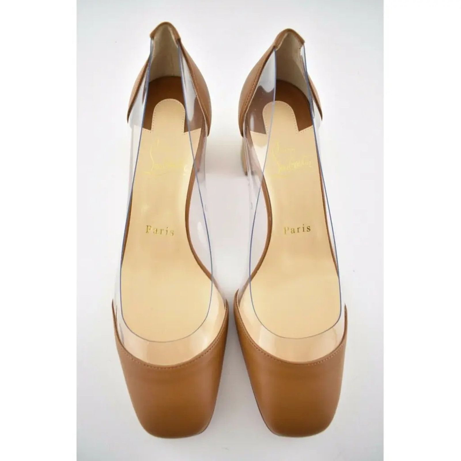 Christian Louboutin Christian Louboutin Grandola 55 Brown Leather PVC Block Size US 7.5 / IT 37.5 - 7 Thumbnail