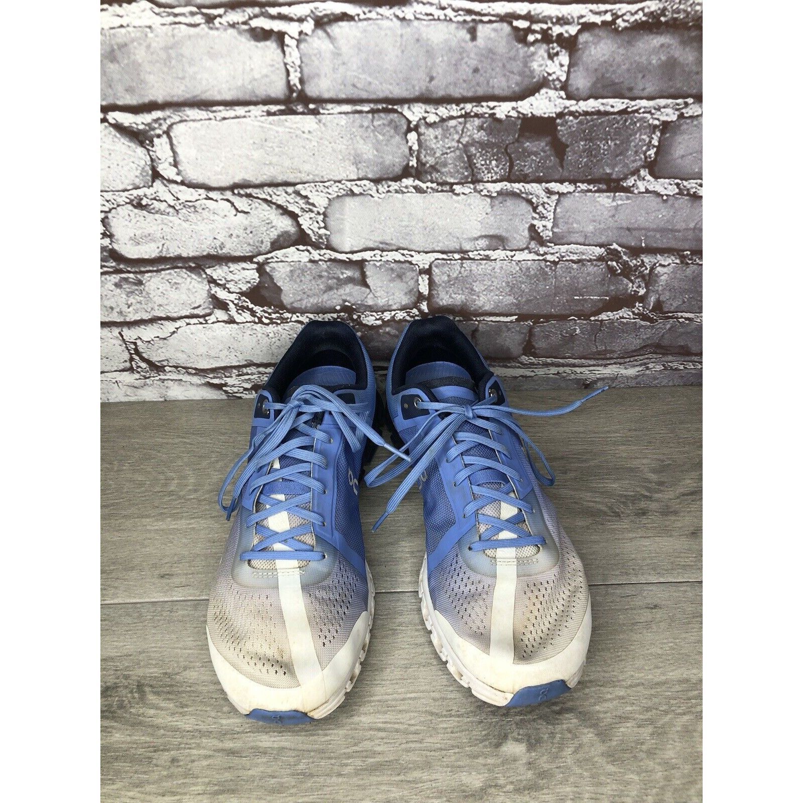 On On Cloudflow Marina White Blue Synthetic Lace Running Shoes Size US 10.5 / IT 40.5 - 15 Thumbnail