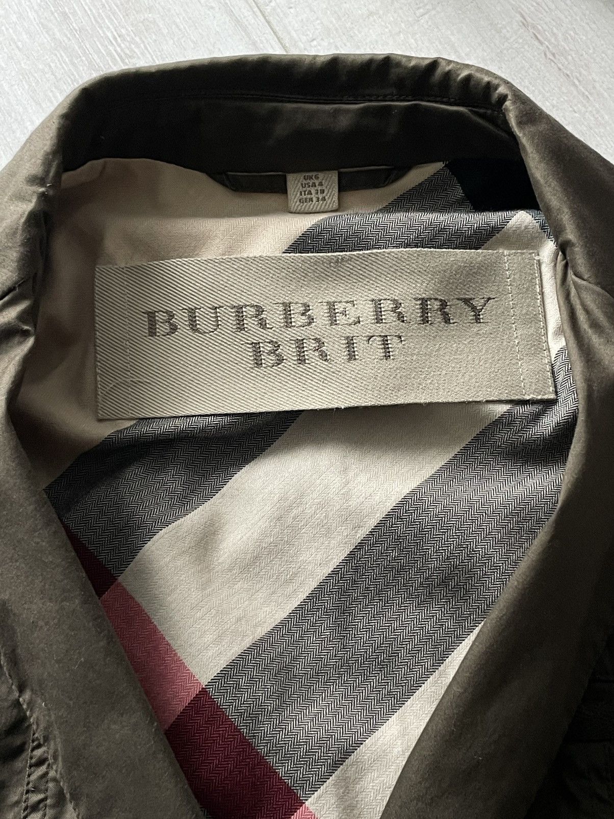 Burberry Burberry Brit Light Khaki Green Blazer Jacket Size XS / US 0-2 / IT 36-38 - 10 Thumbnail