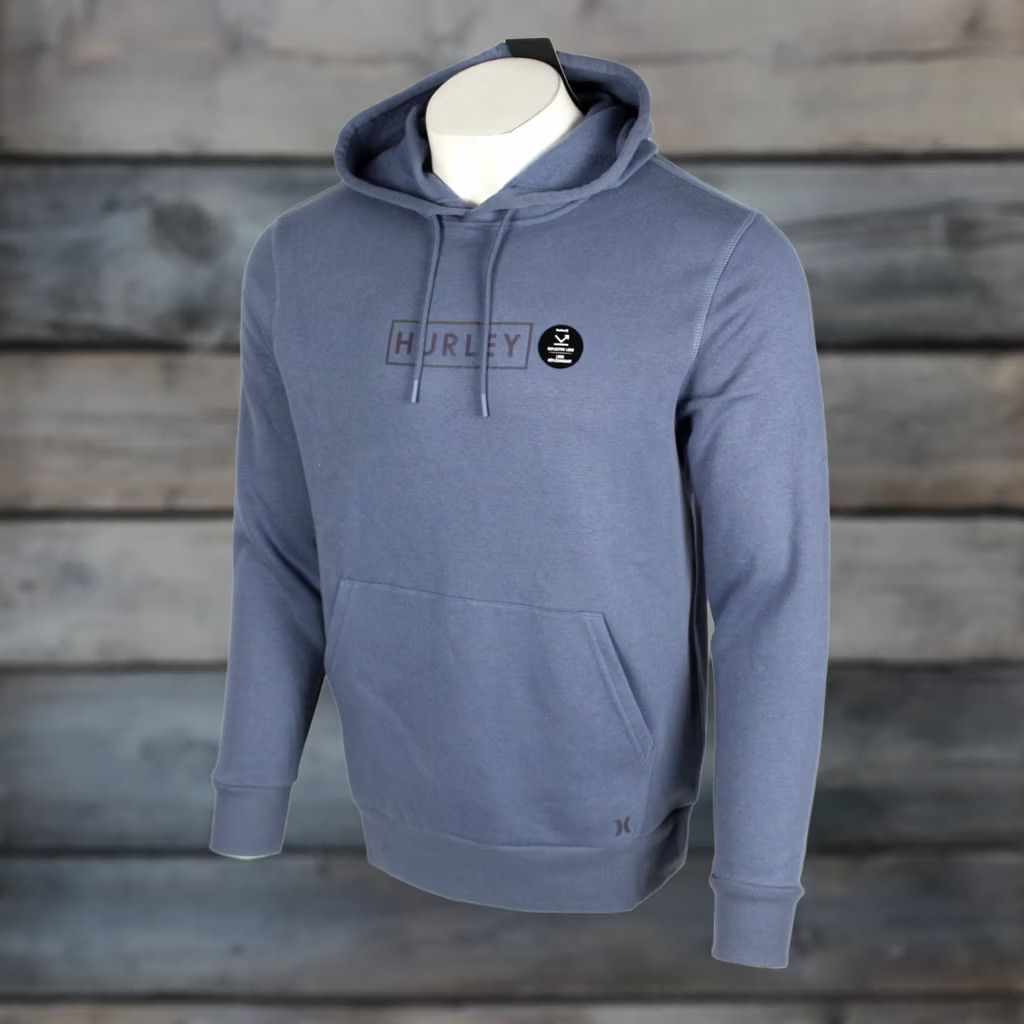 Hurley Hurley Men's Hoodie Boxed Logo Fleece Pullover Sweatshirt Medium M Diffused Blue Size US M / EU 48-50 / 2 - 1 Thumbnail