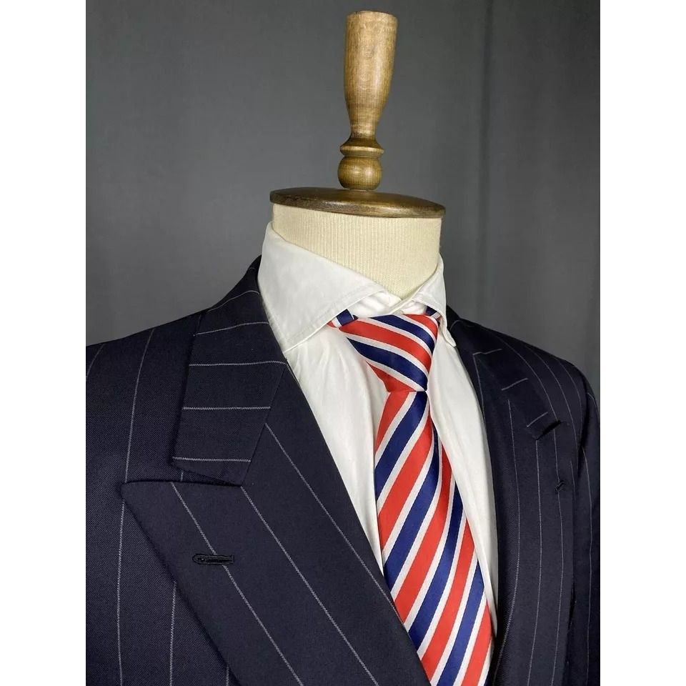 Brioni Brioni Men's Blue Wool Double Breasted Blazer Jacket Size 56 Size 54R - 6 Thumbnail