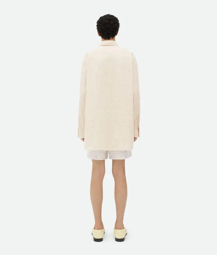Bottega Veneta o1s1rm0326 Textured Criss-Cross Viscose Silk Shorts in Dove Size US 36 / EU 52 - 3 Thumbnail