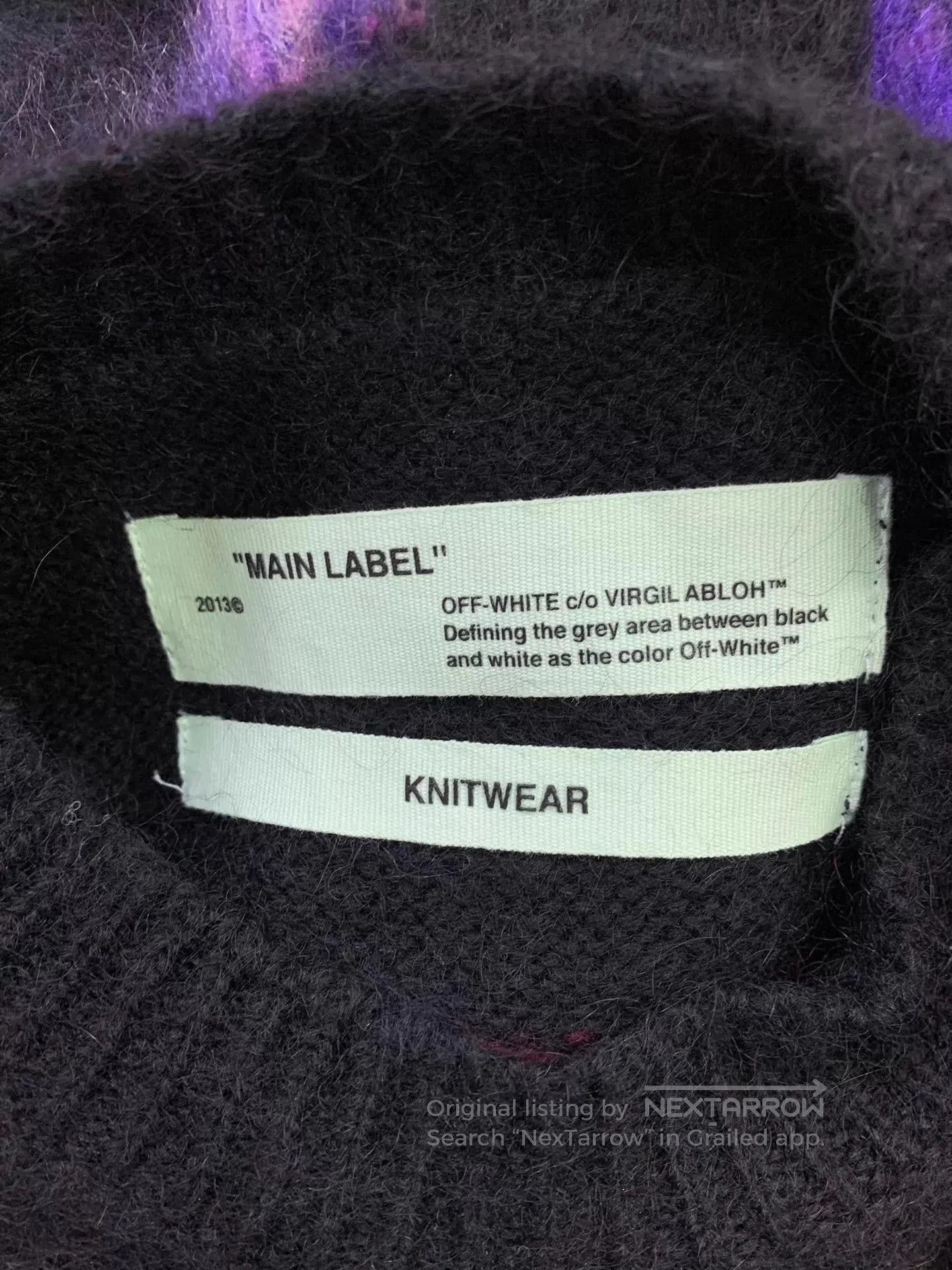 Off-White Black Knit Sweater with Distressed Accents . Size US S / EU 44-46 / 1 - 4 Thumbnail