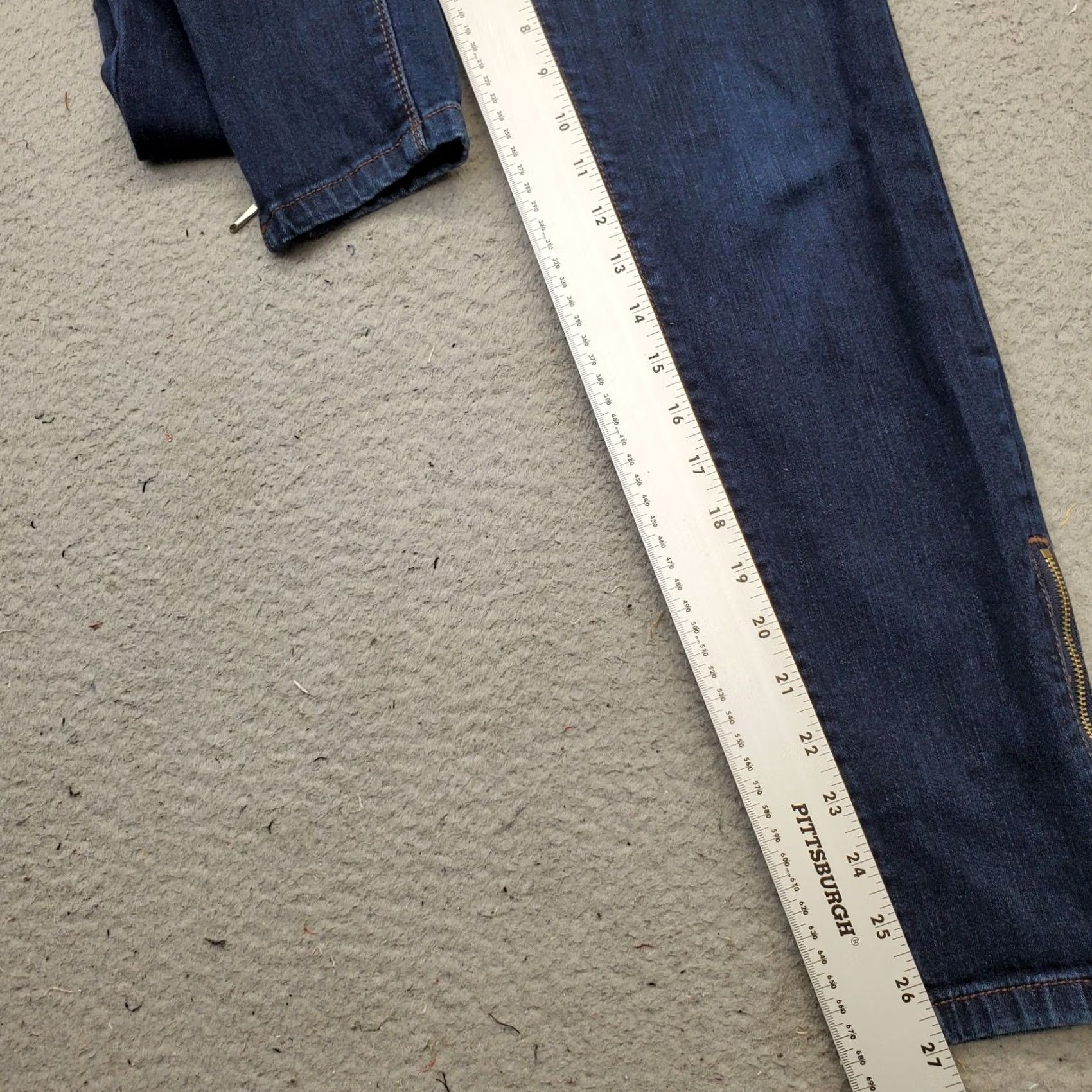 White House Black Market White House Black Market The Skimmer Jeans Womens 0 Blue Denim Stretch Ankle Zip Jeans Size 25" / US 0 / IT 36 - 4 Thumbnail