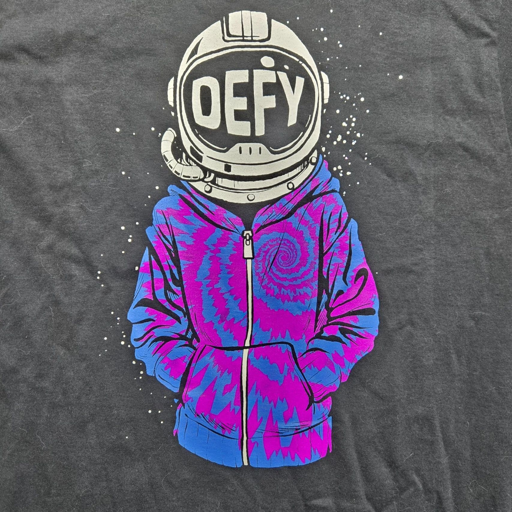 Vintage District Spaceman Graphic Print T-Shirt Short Sleeve Adult Size S Black Fight Resist Unisex Size US S / EU 44-46 / 1 - 2 Thumbnail