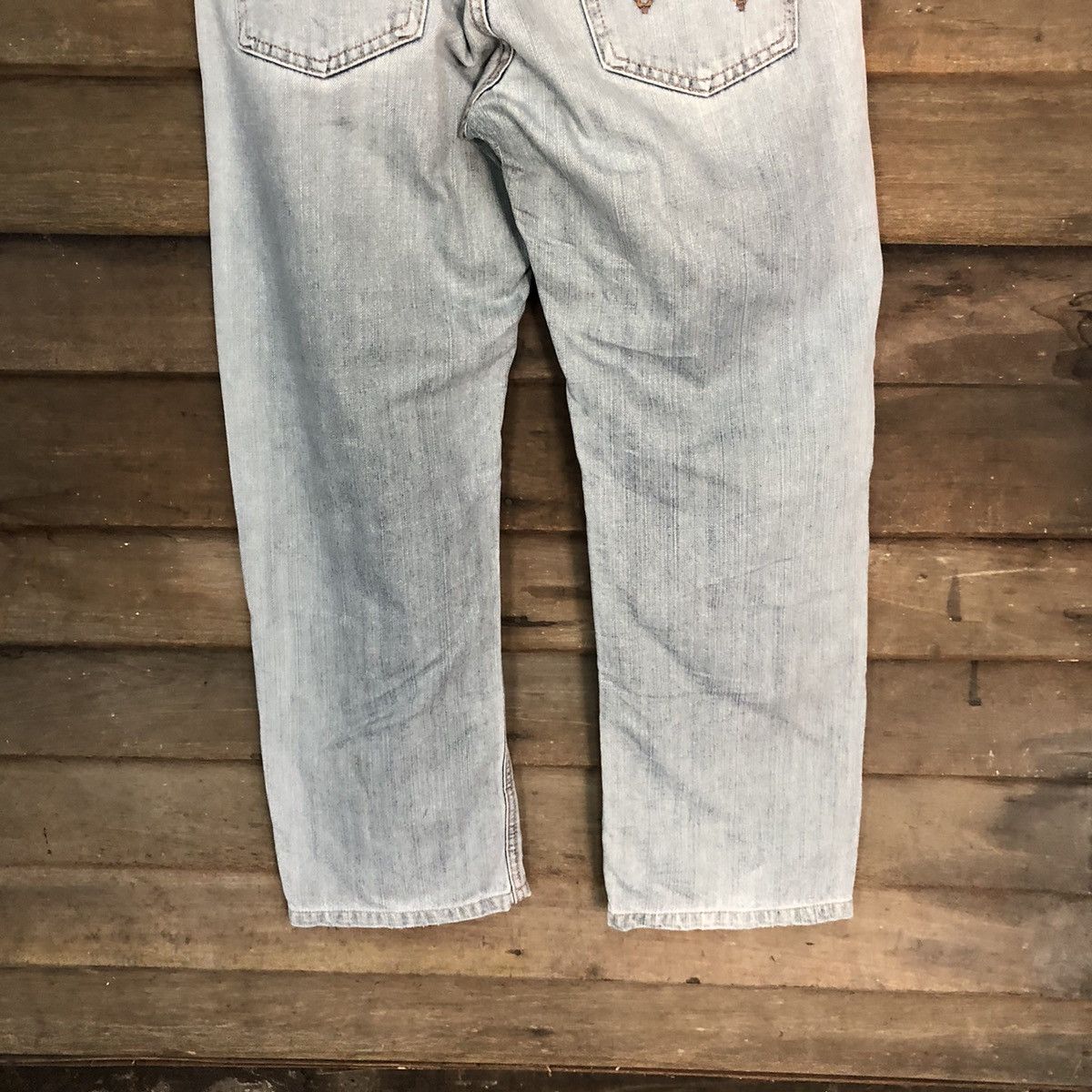 Edwin blue faded distressed ripped vintage Denim Pants #7387