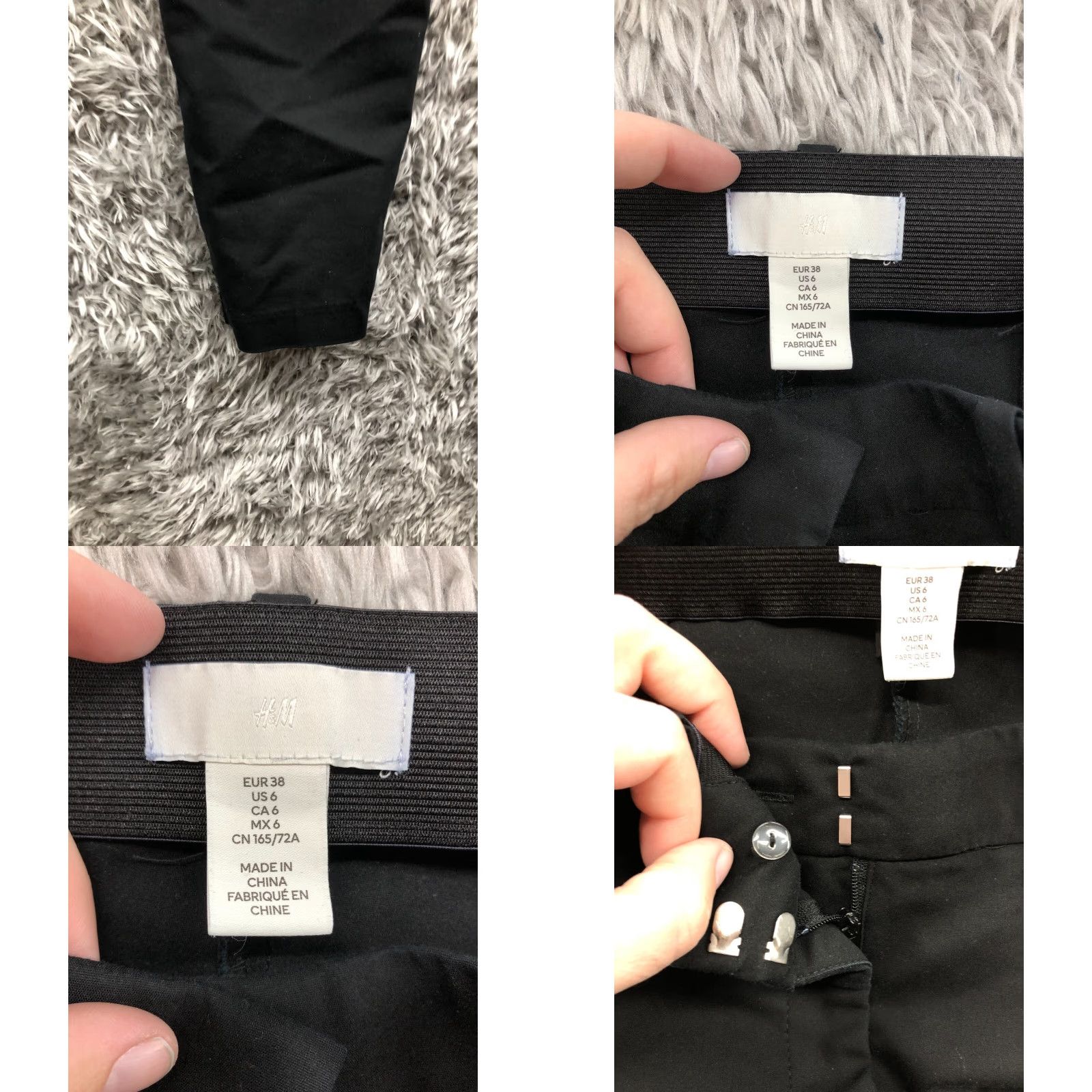 H&M H&M Black Chino Pants Womens 6 Mid Rise Stretch Hook & Eye Pants Size 28" / US 6 / IT 42 - 8 Thumbnail