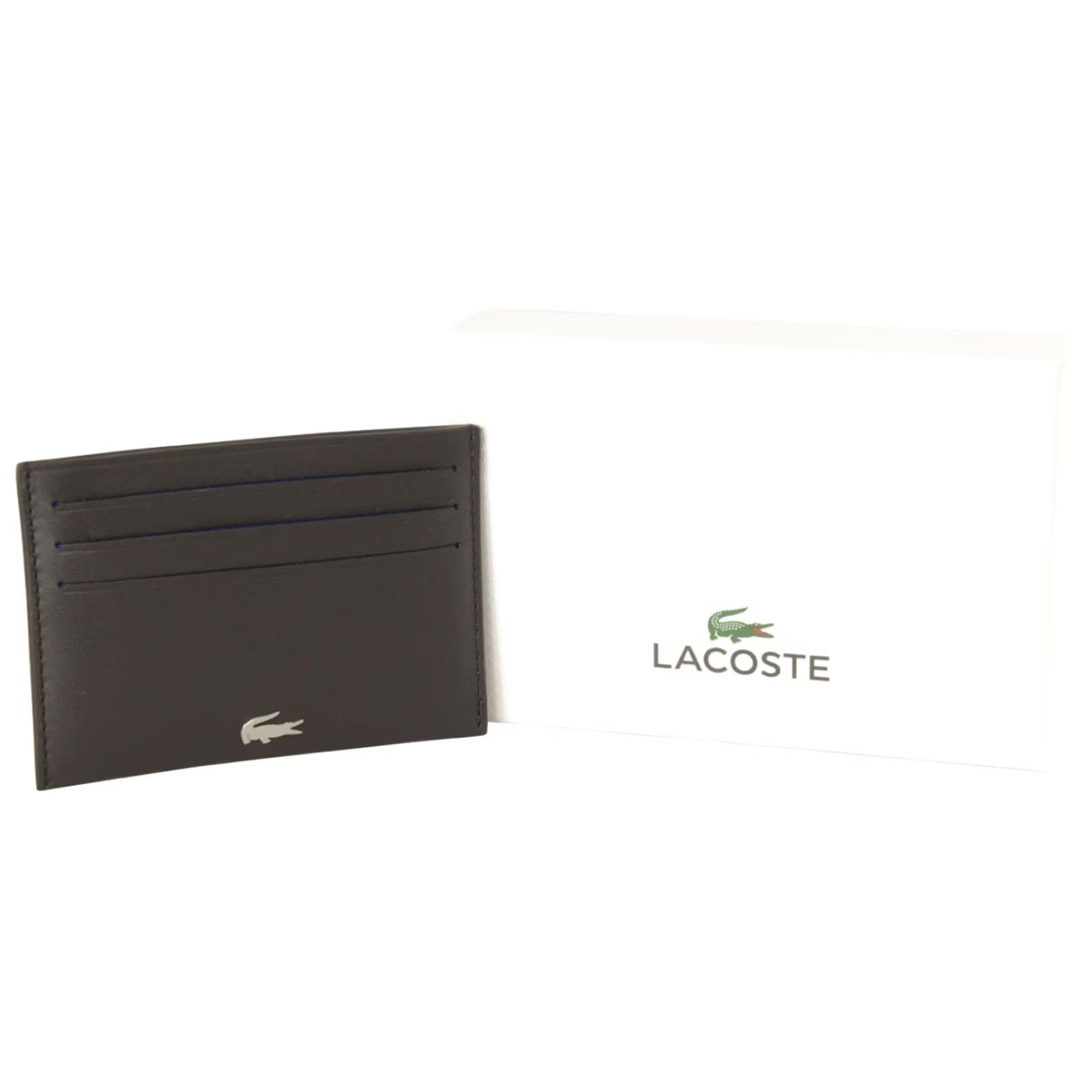 Lacoste Lacoste Men's Fitzgerald Genuine Dark Brown Leather Card Holder Wallet Size ONE SIZE - 3 Thumbnail