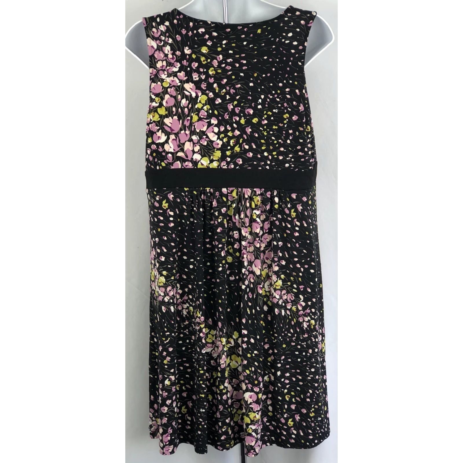 Vintage VINTAGE Apt 9 Dress Sleeveless Mock Wrap Floral Knit Block Purple Blk PL 90s Y2K Bohemian Size L / US 10 / IT 46 - 3 Thumbnail