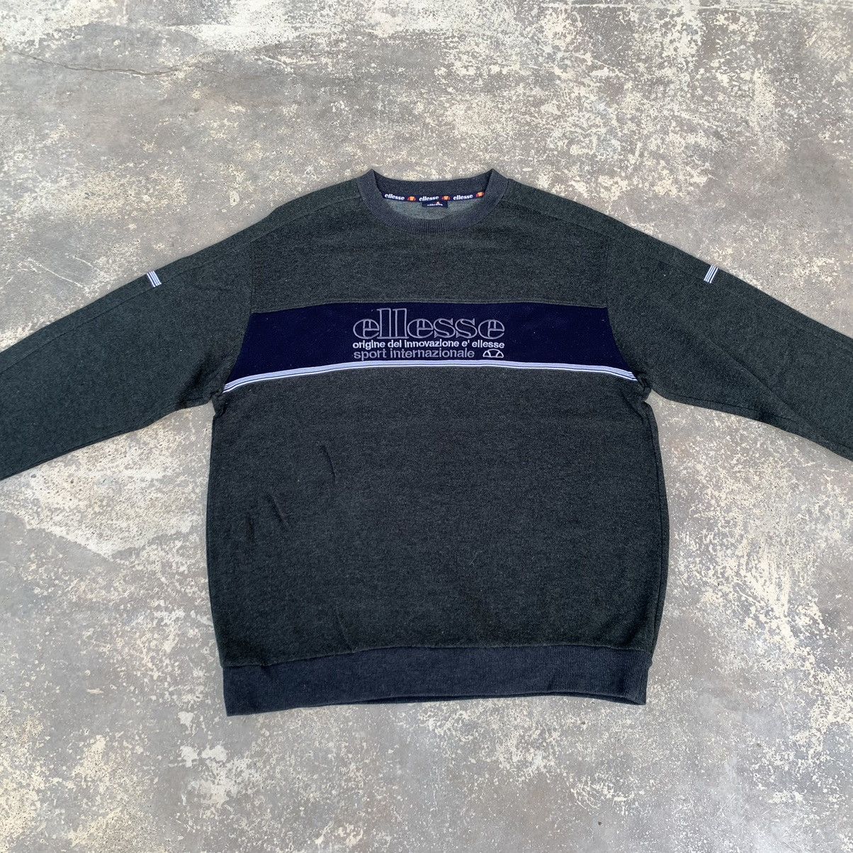 Ellesse × Vintage Vintage 90s Wool Ellesse Sweatshirt Embroidered Logo Size US L / EU 52-54 / 3 - 4 Thumbnail